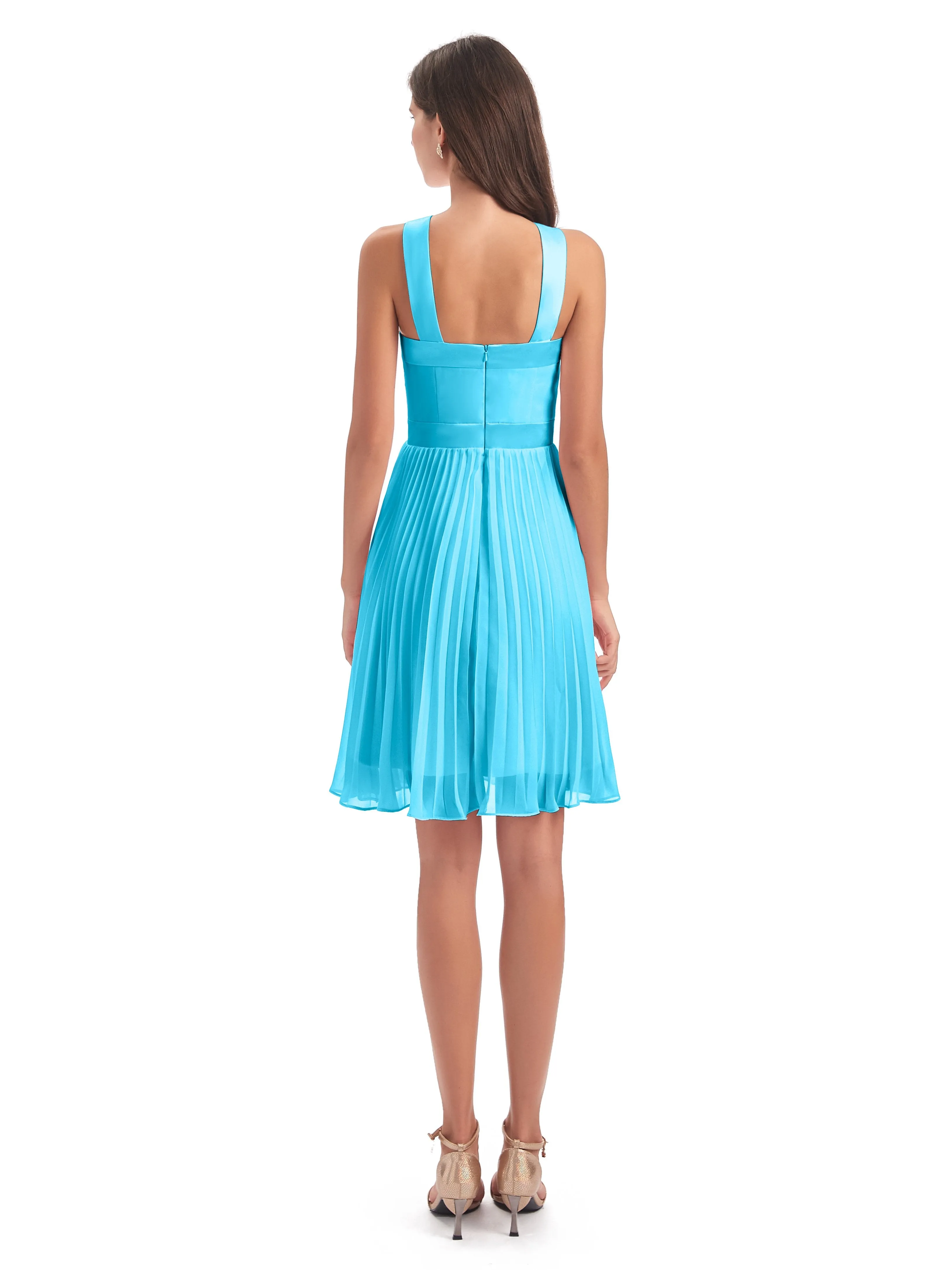 Grace Chiffon Pleated Short Bridesmaid Dresses