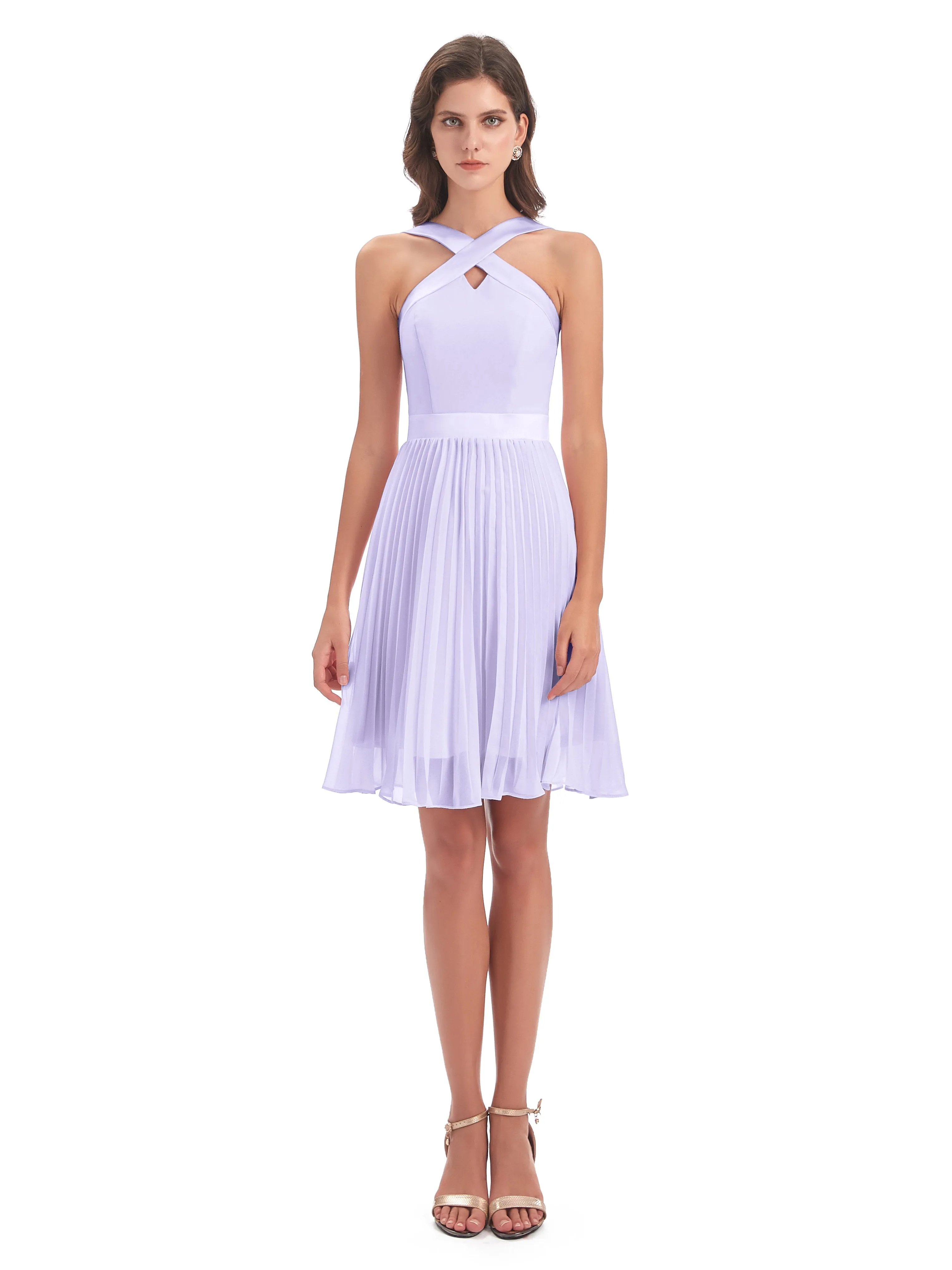 Grace Chiffon Pleated Short Bridesmaid Dresses