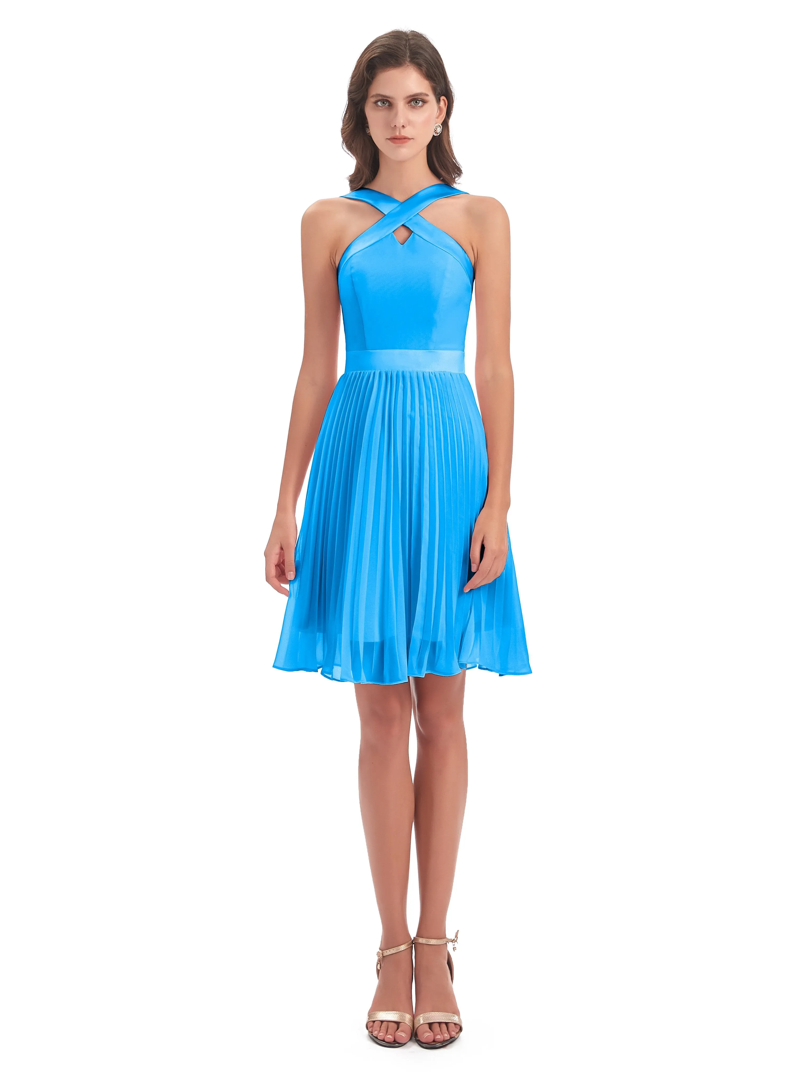 Grace Chiffon Pleated Short Bridesmaid Dresses