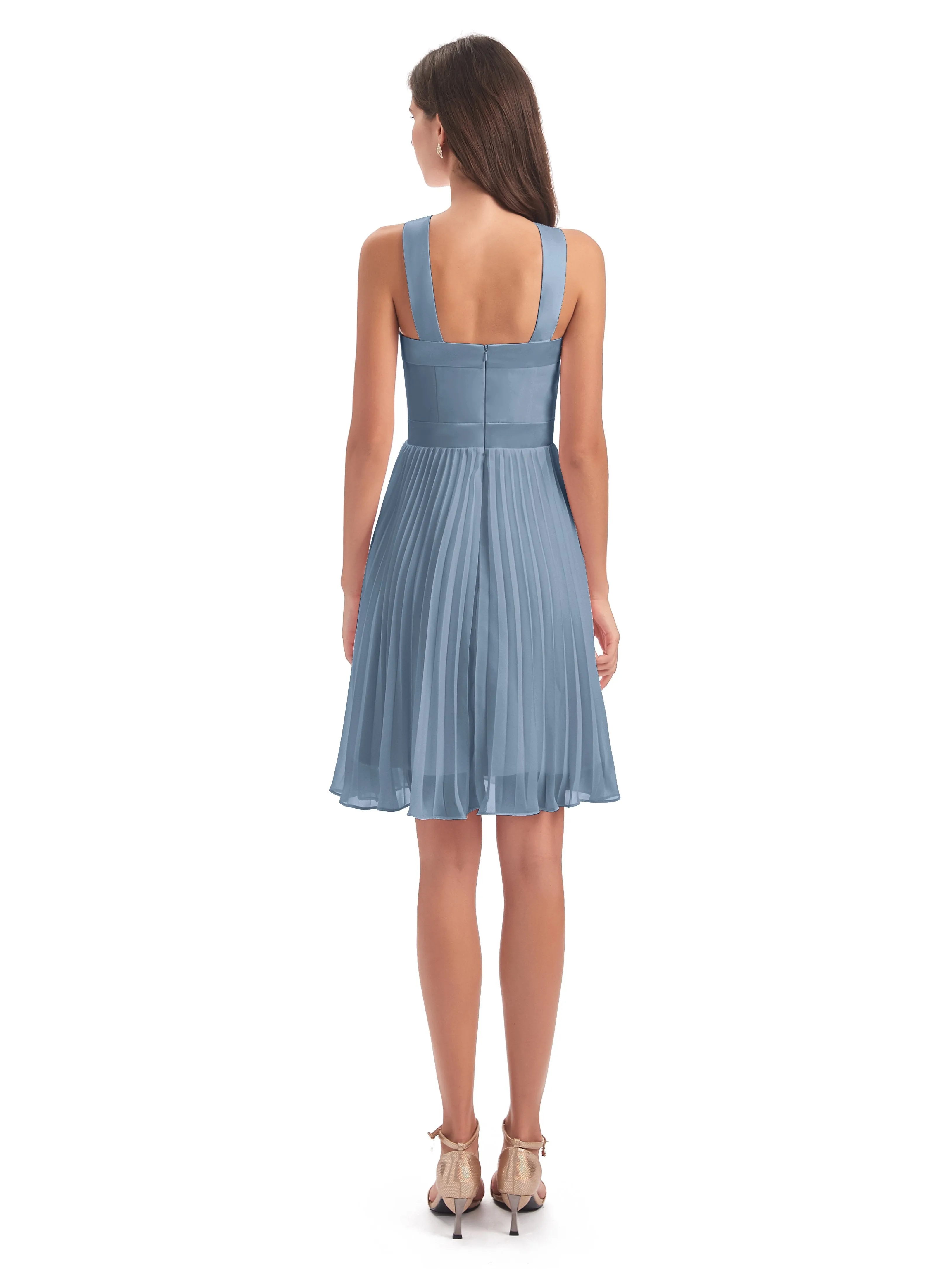 Grace Chiffon Pleated Short Bridesmaid Dresses