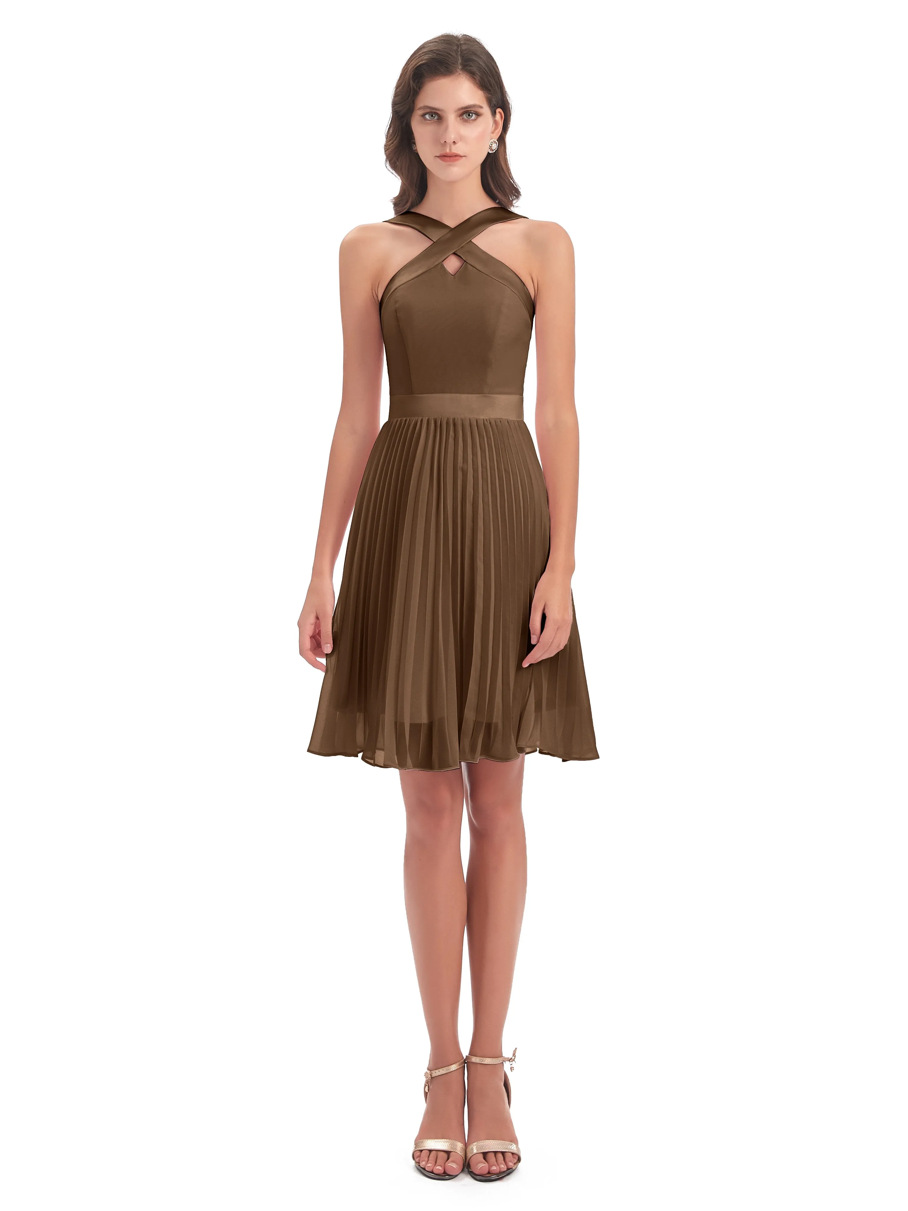 Grace Chiffon Pleated Short Bridesmaid Dresses