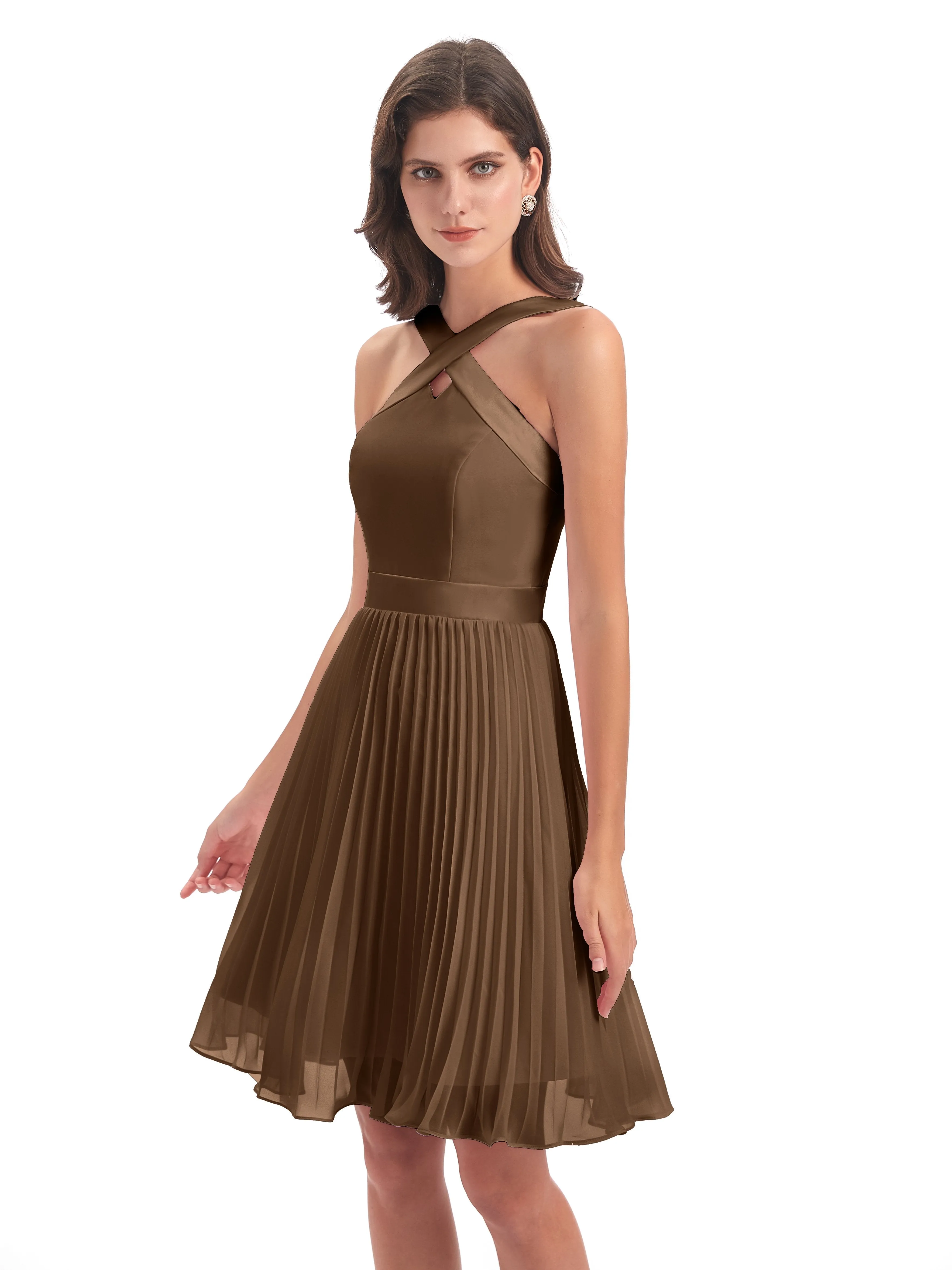 Grace Chiffon Pleated Short Bridesmaid Dresses