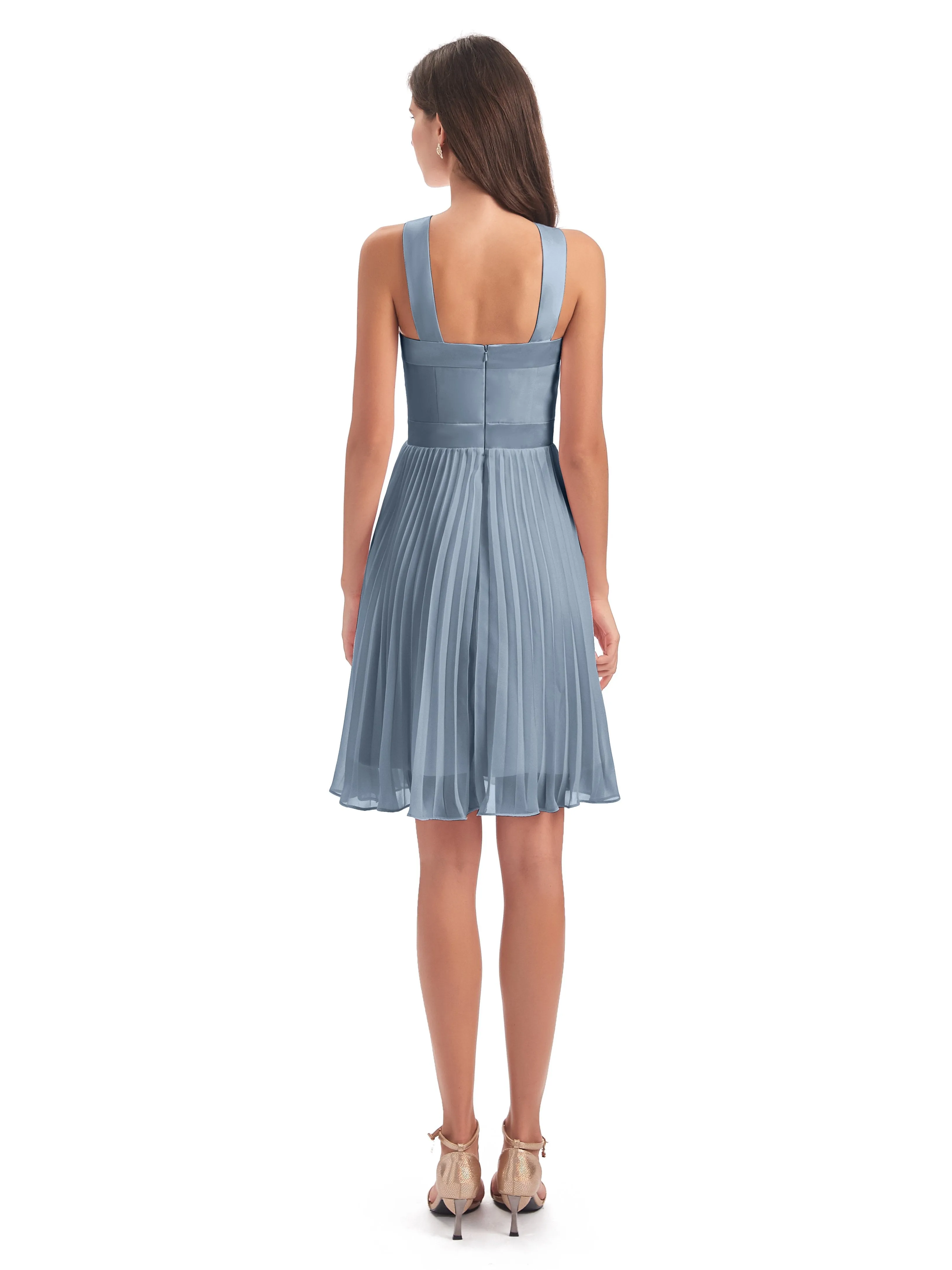 Grace Chiffon Pleated Short Bridesmaid Dresses