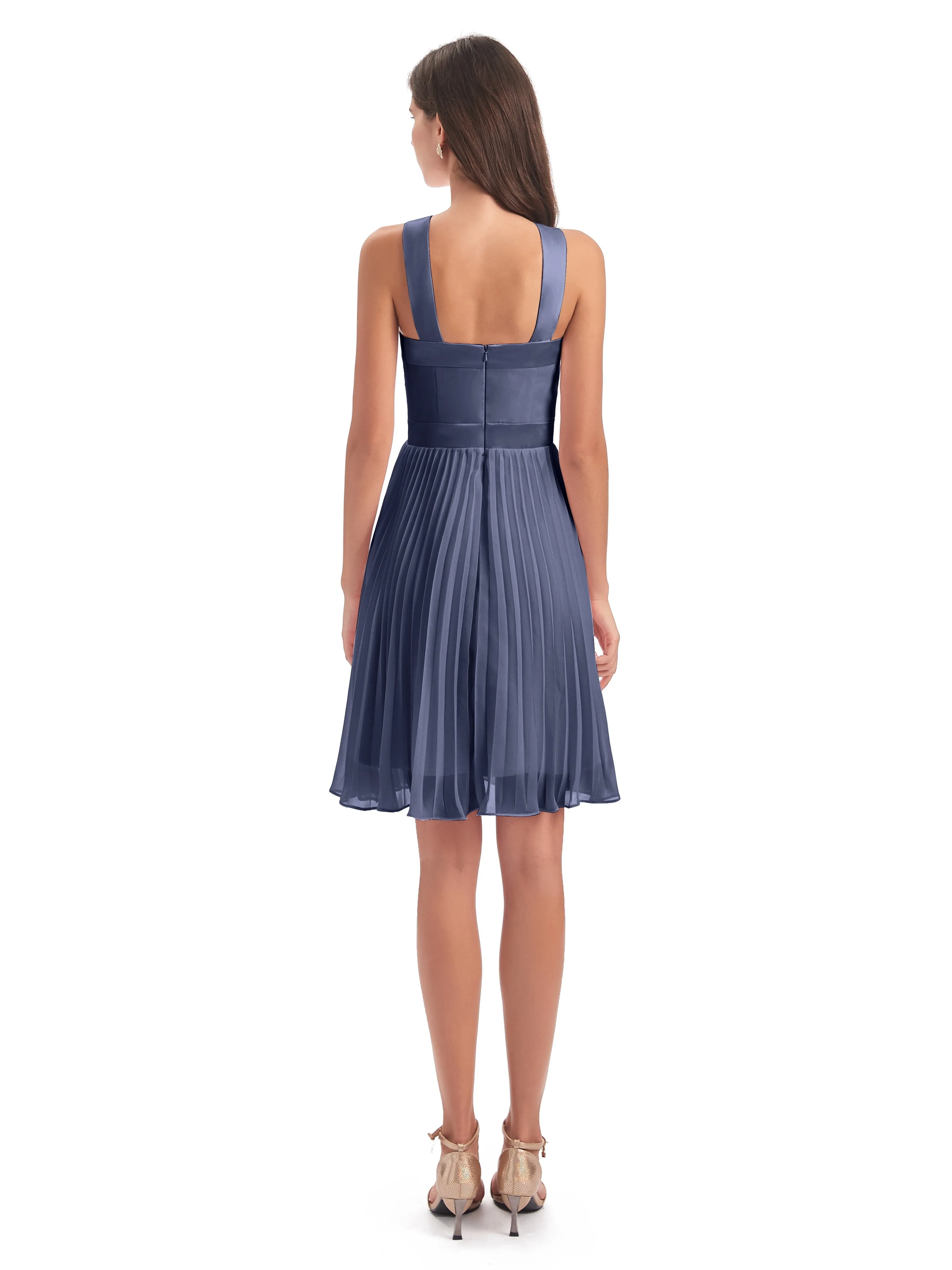 Grace Chiffon Pleated Short Bridesmaid Dresses