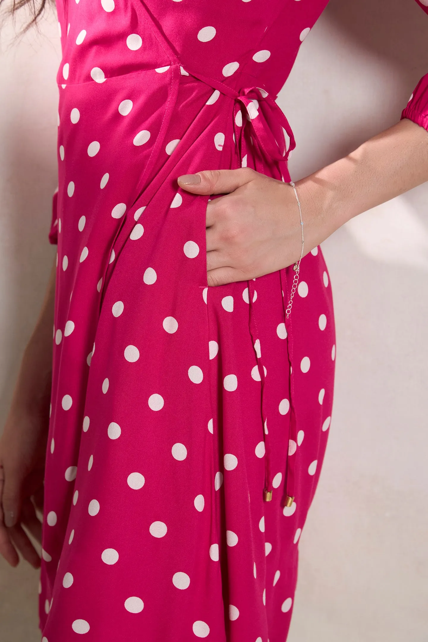 Grace|Polka Print Wrap Dress