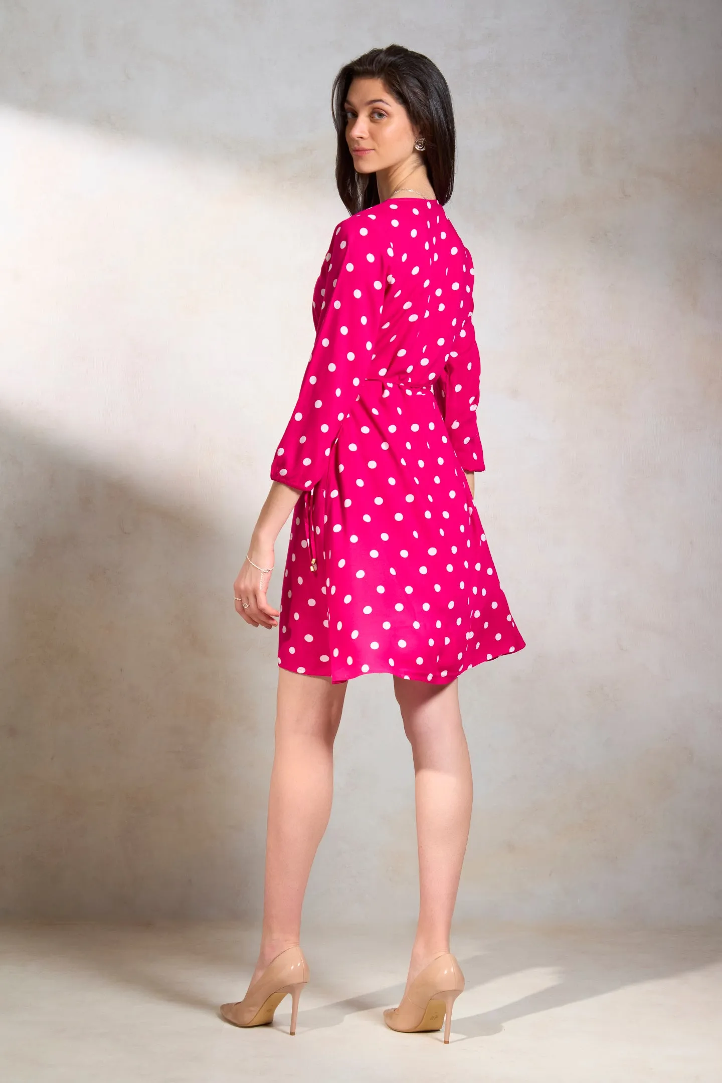 Grace|Polka Print Wrap Dress