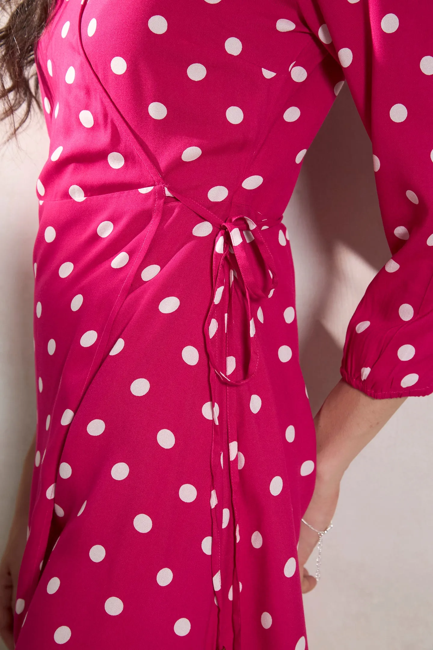 Grace|Polka Print Wrap Dress