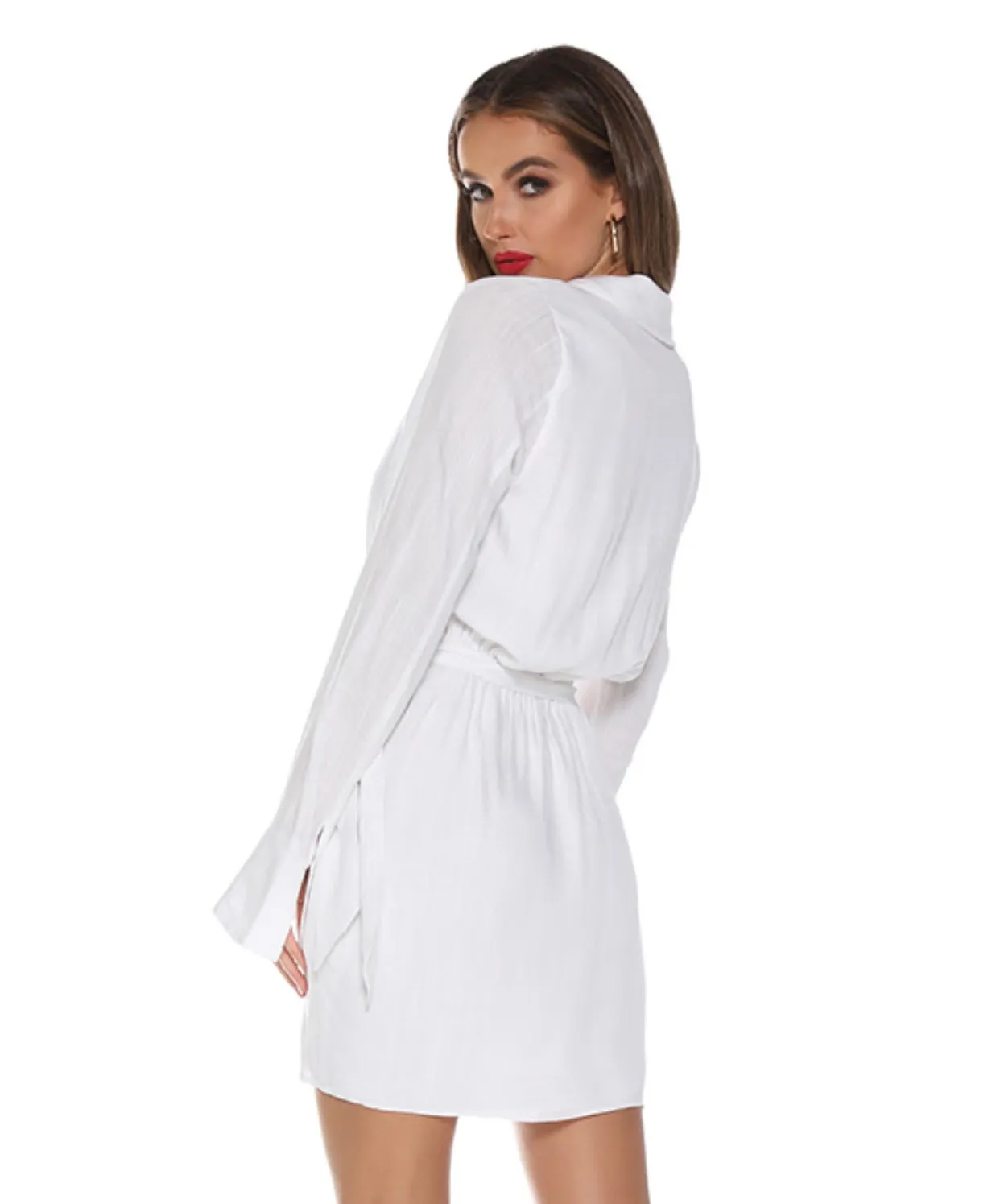 Hailey white wrap dress