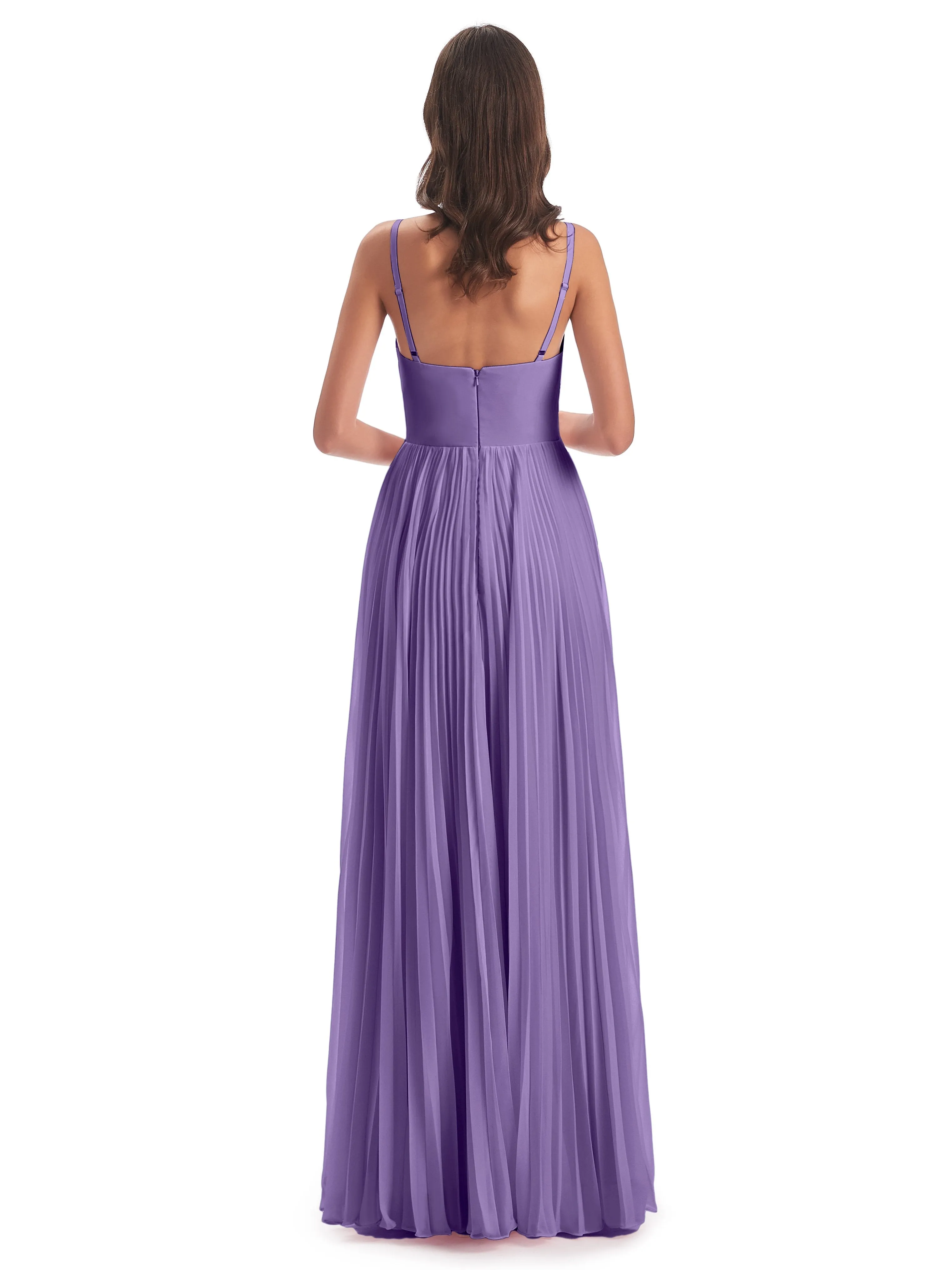 Hallie Chiffon Spaghetti Straps Floor Length Bridesmaid Dresses