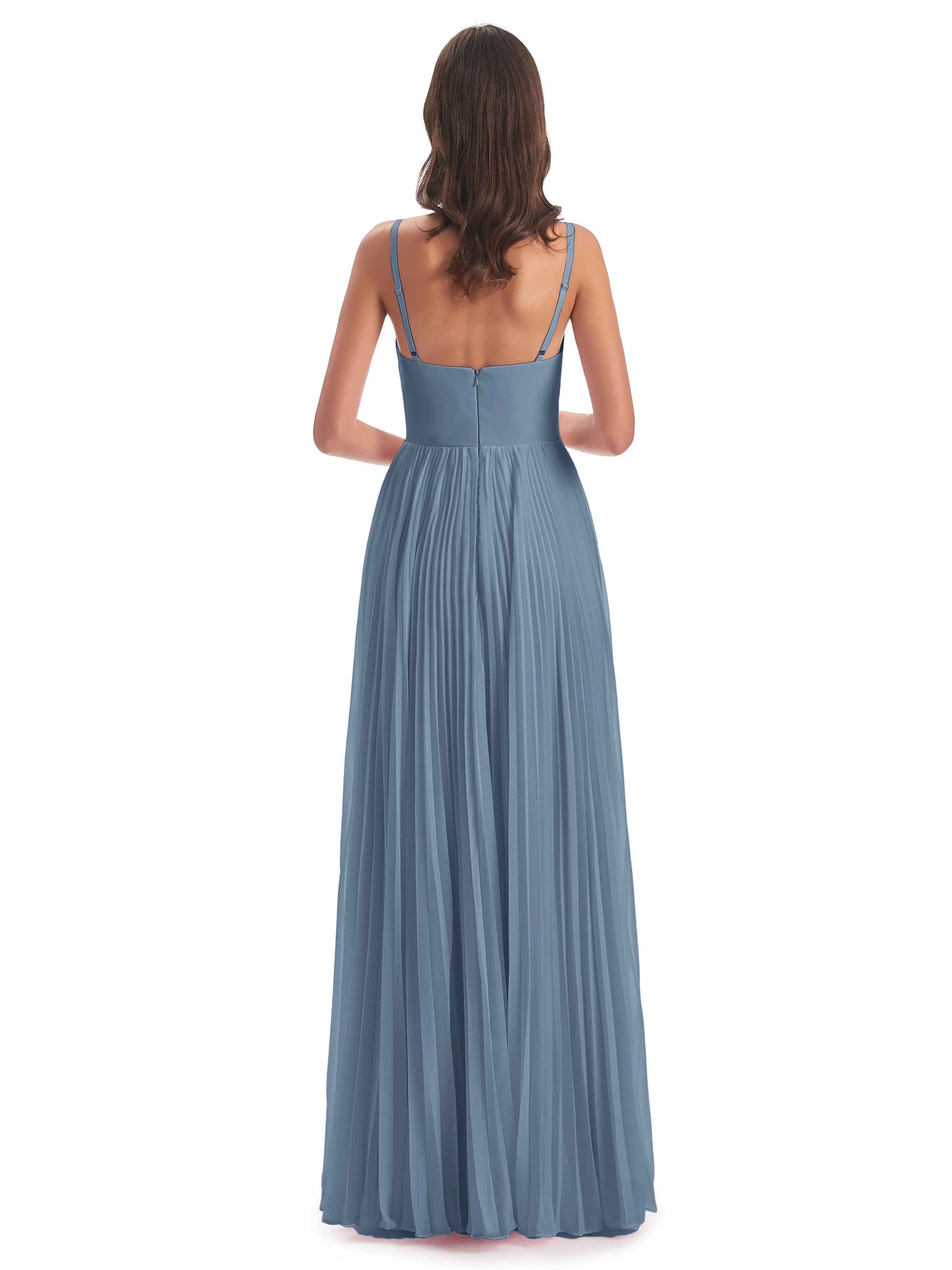 Hallie Chiffon Spaghetti Straps Floor Length Bridesmaid Dresses