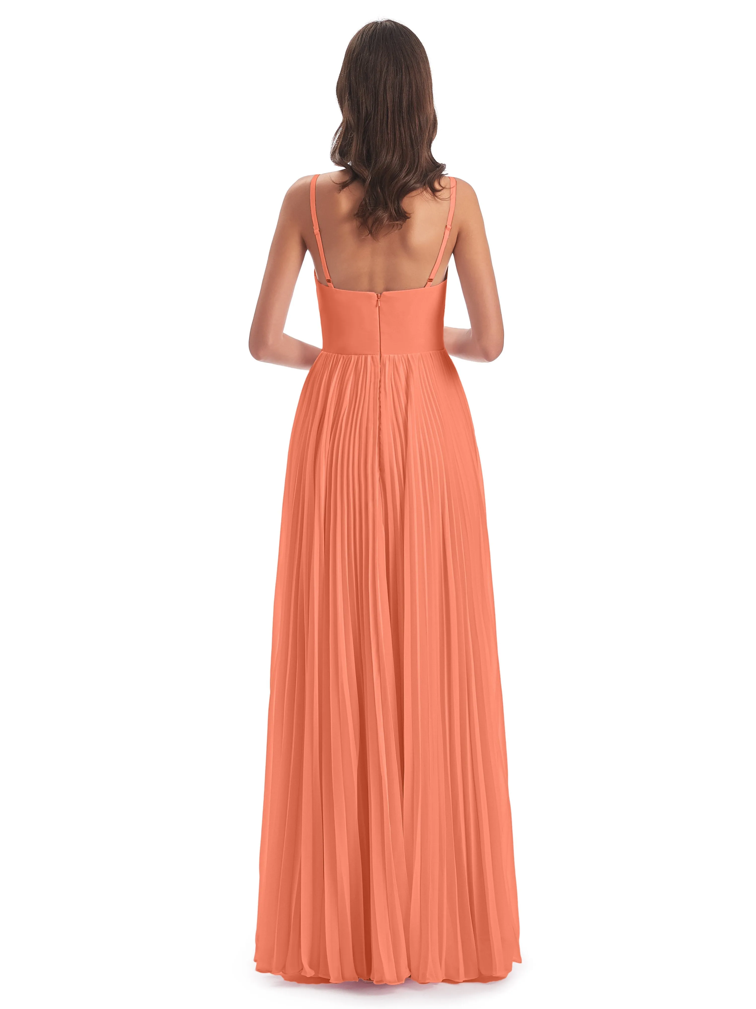 Hallie Chiffon Spaghetti Straps Floor Length Bridesmaid Dresses