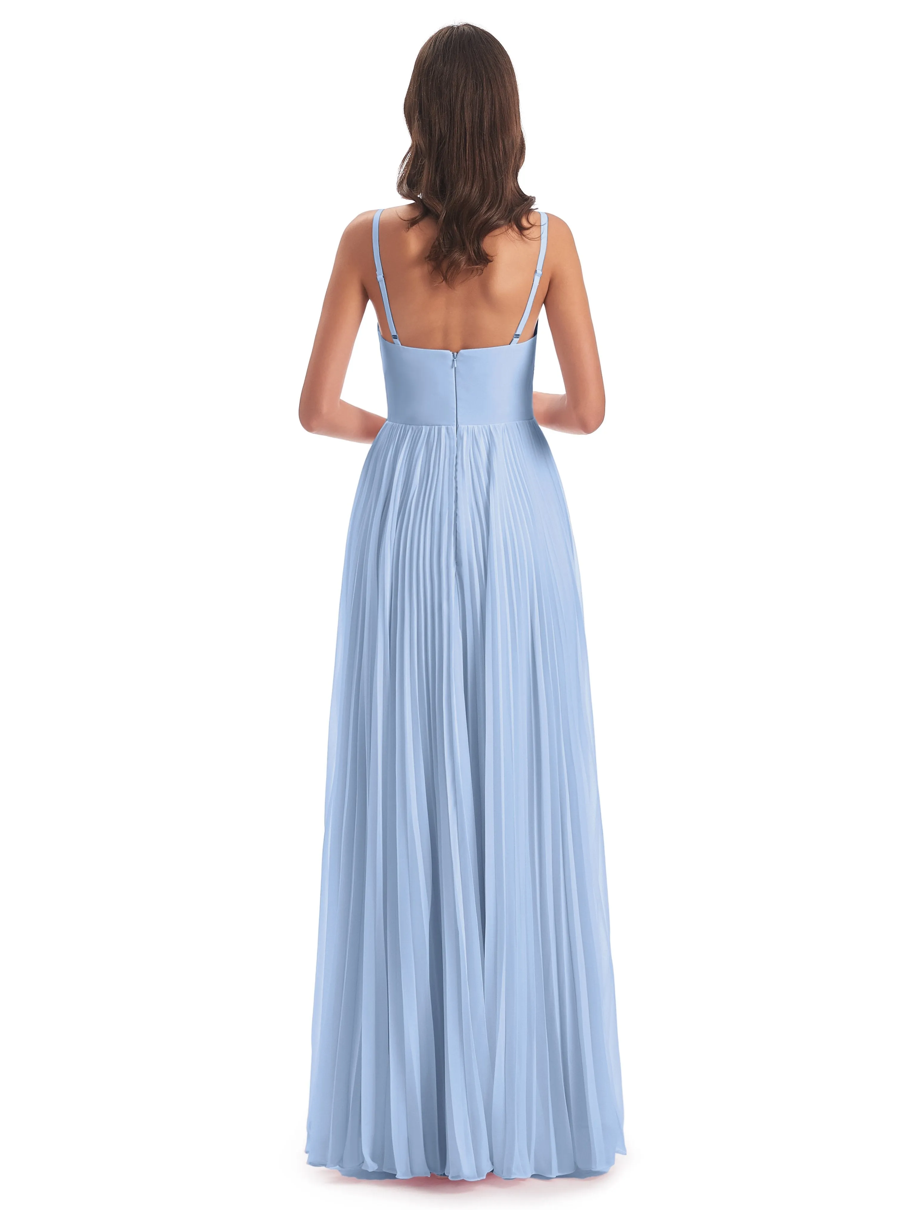 Hallie Chiffon Spaghetti Straps Floor Length Bridesmaid Dresses