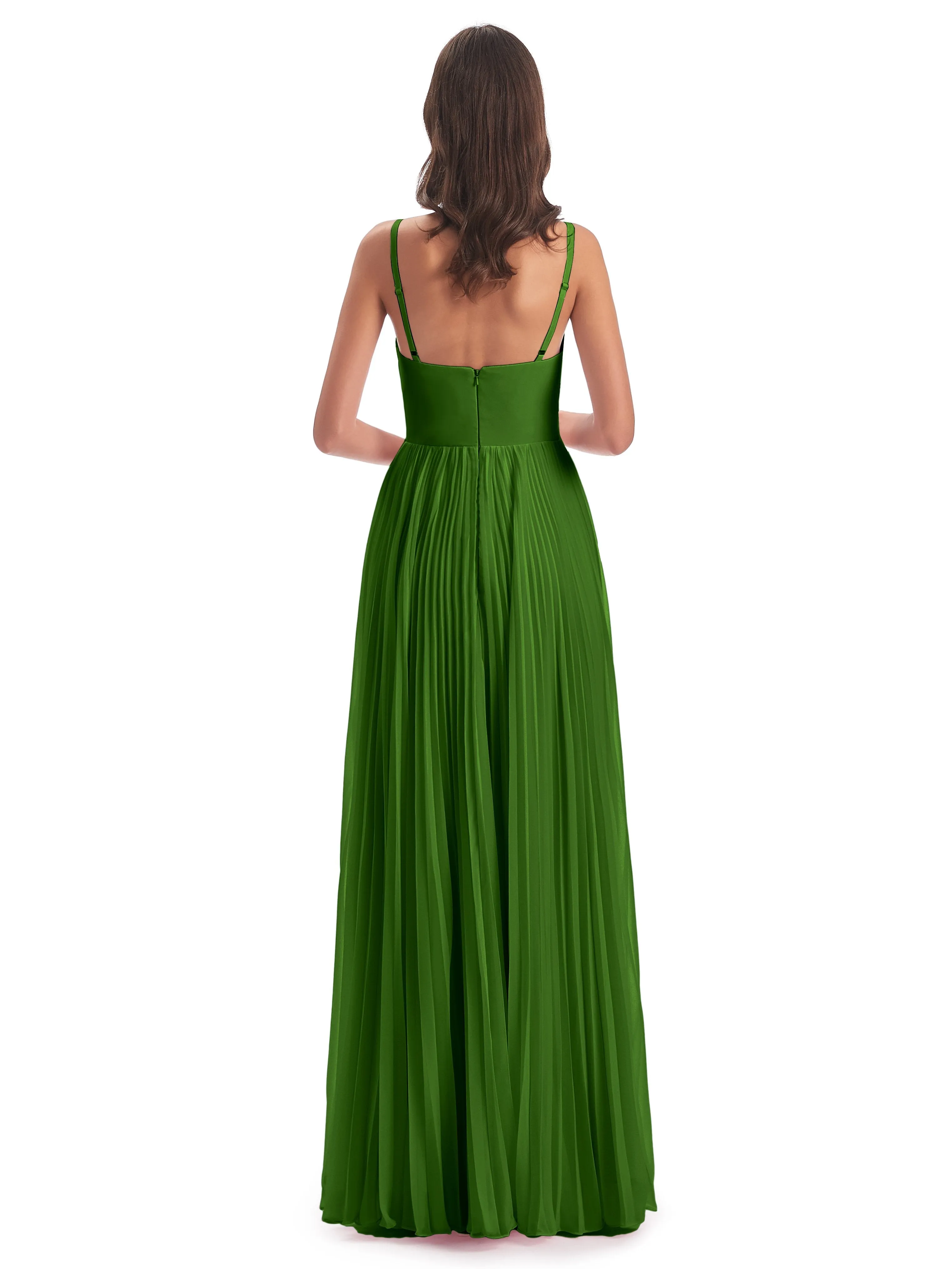 Hallie Chiffon Spaghetti Straps Floor Length Bridesmaid Dresses