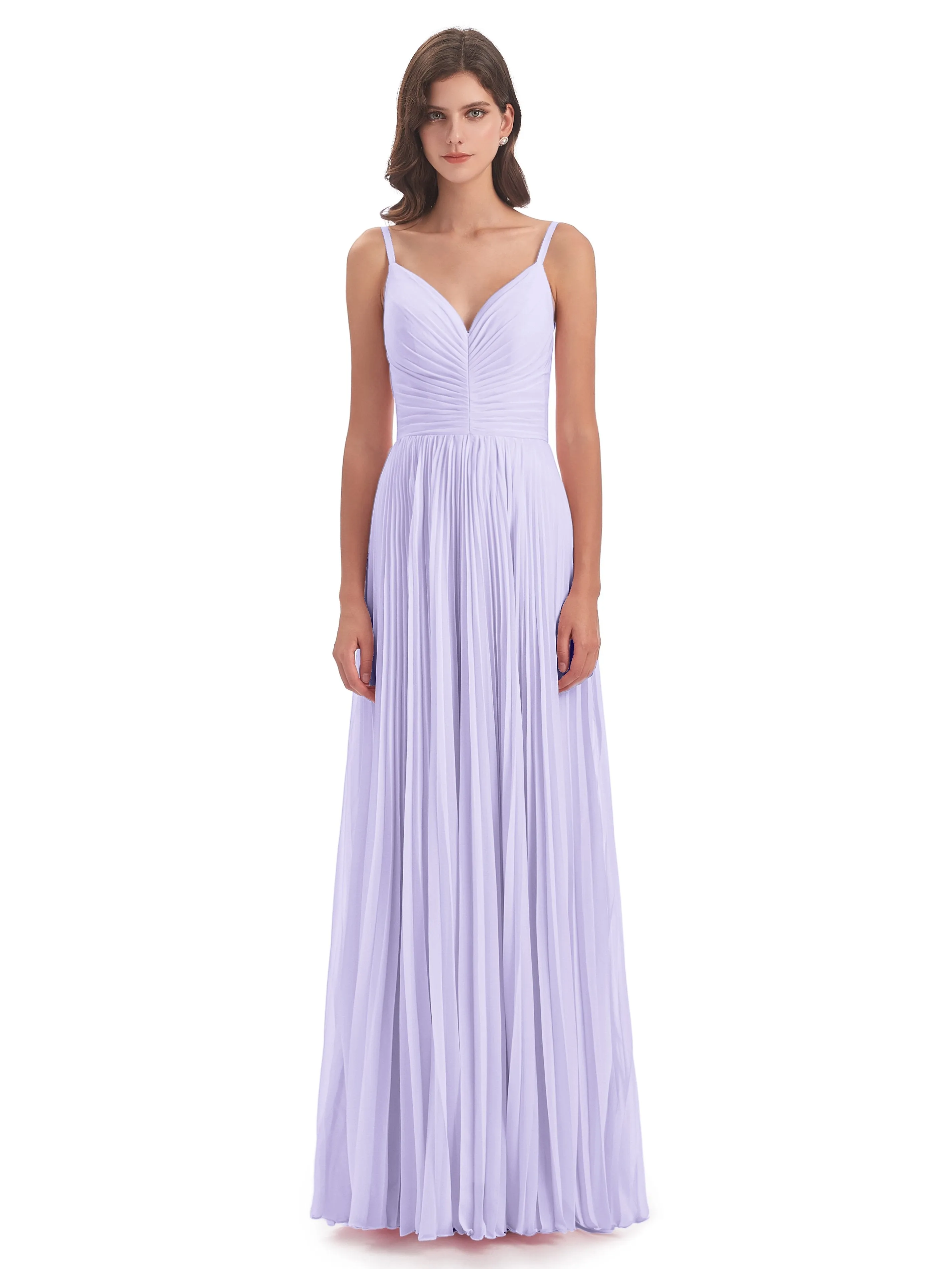 Hallie Chiffon Spaghetti Straps Floor Length Bridesmaid Dresses