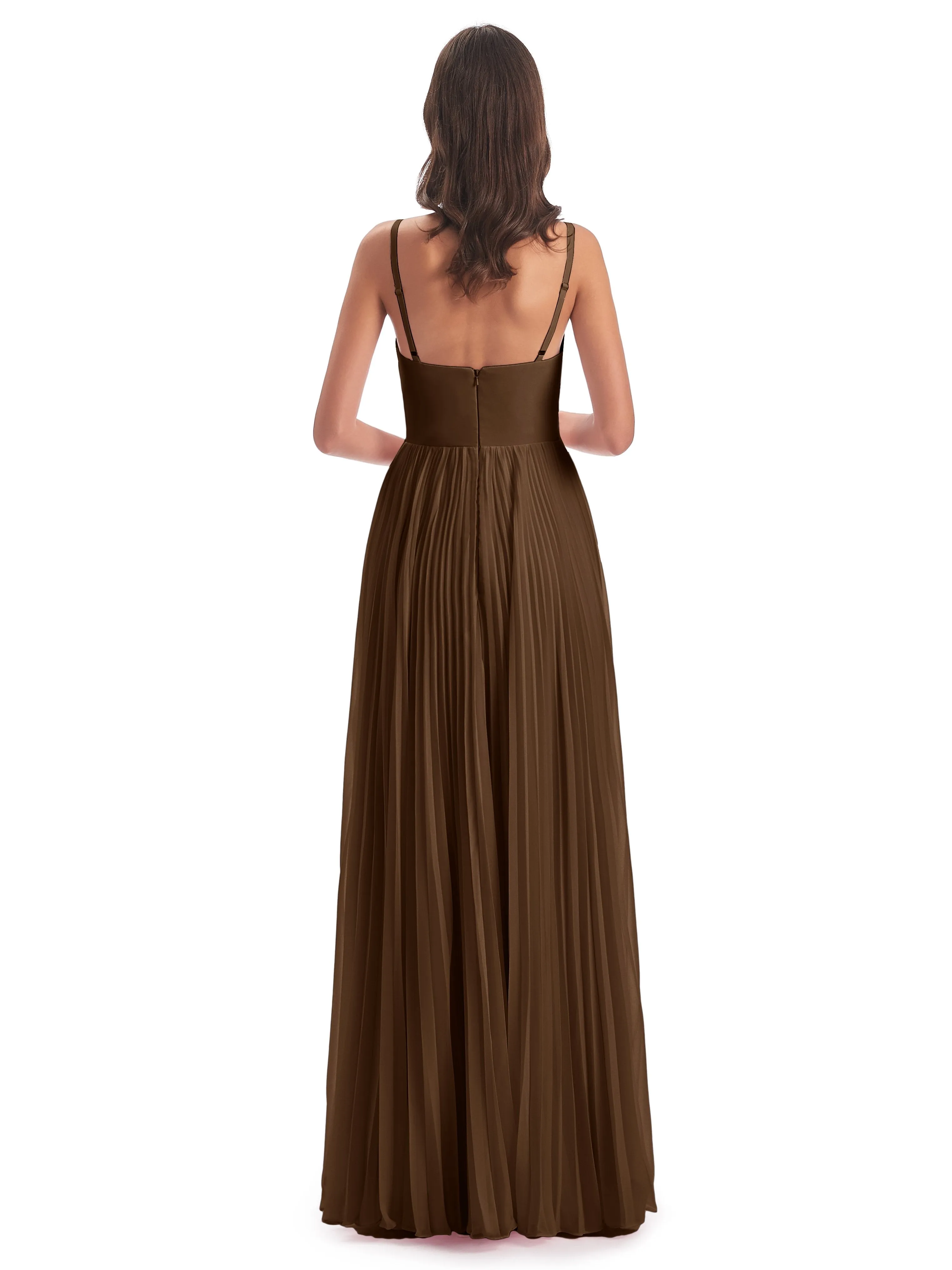 Hallie Chiffon Spaghetti Straps Floor Length Bridesmaid Dresses