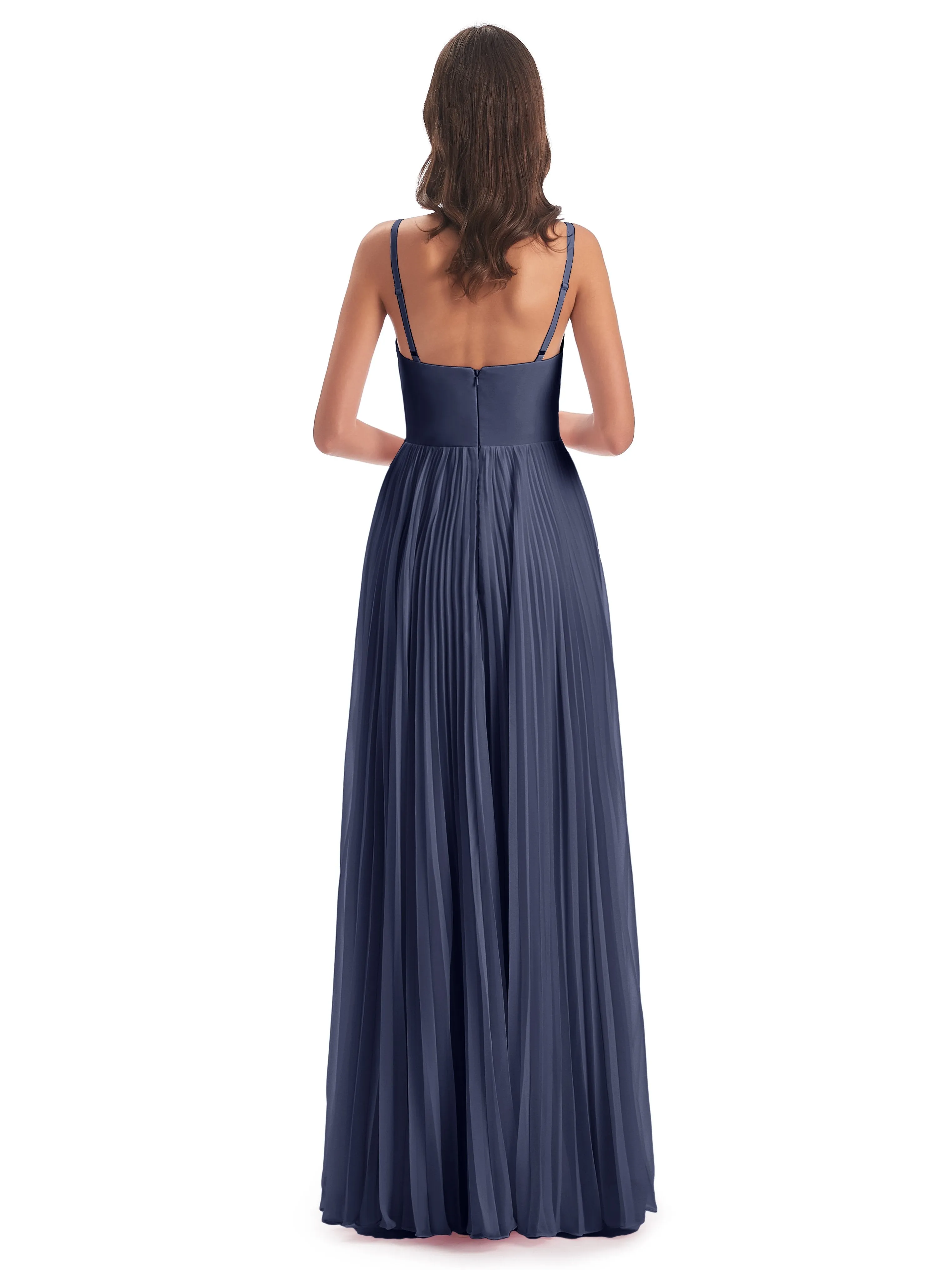 Hallie Chiffon Spaghetti Straps Floor Length Bridesmaid Dresses