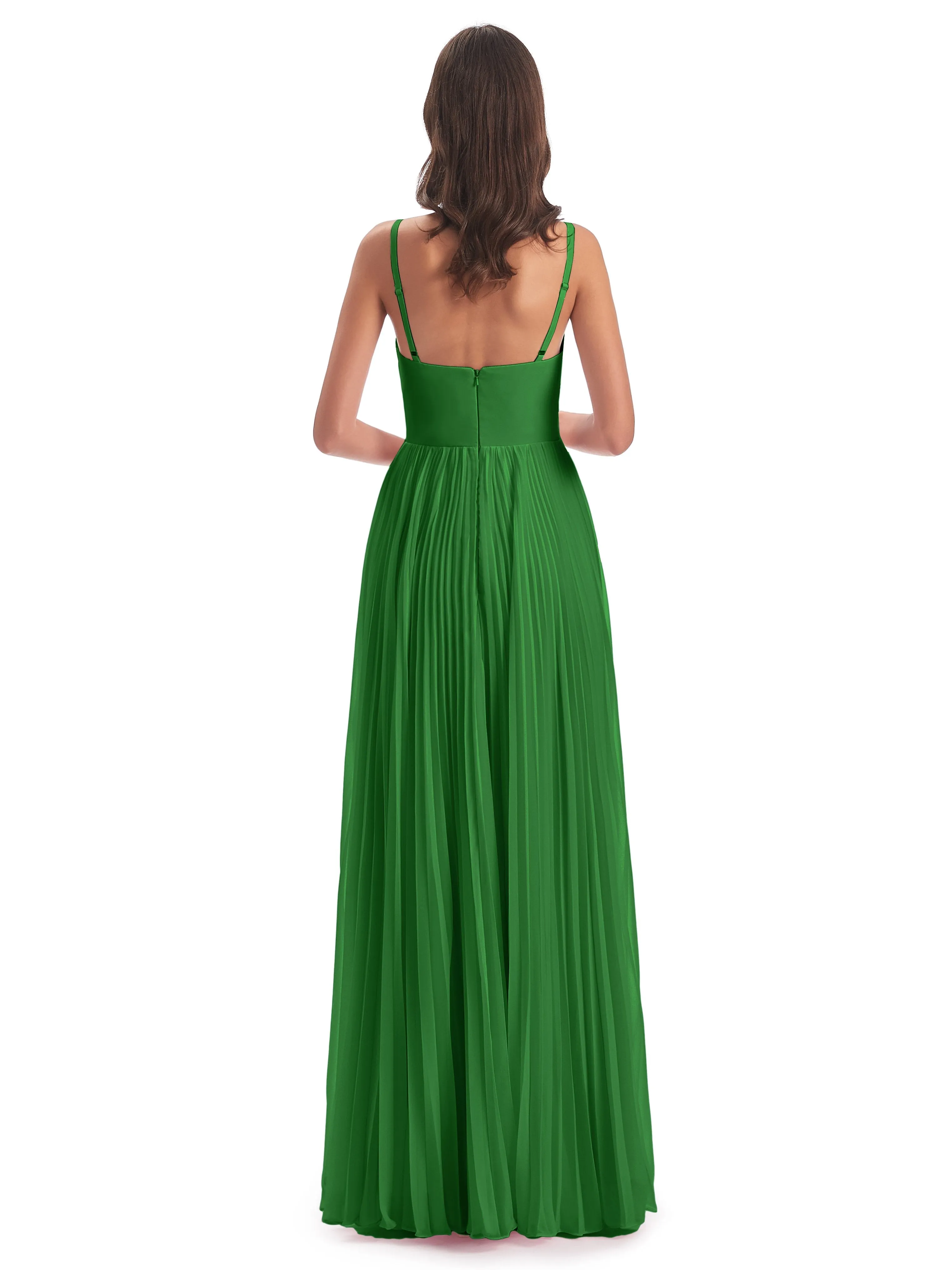 Hallie Chiffon Spaghetti Straps Floor Length Bridesmaid Dresses