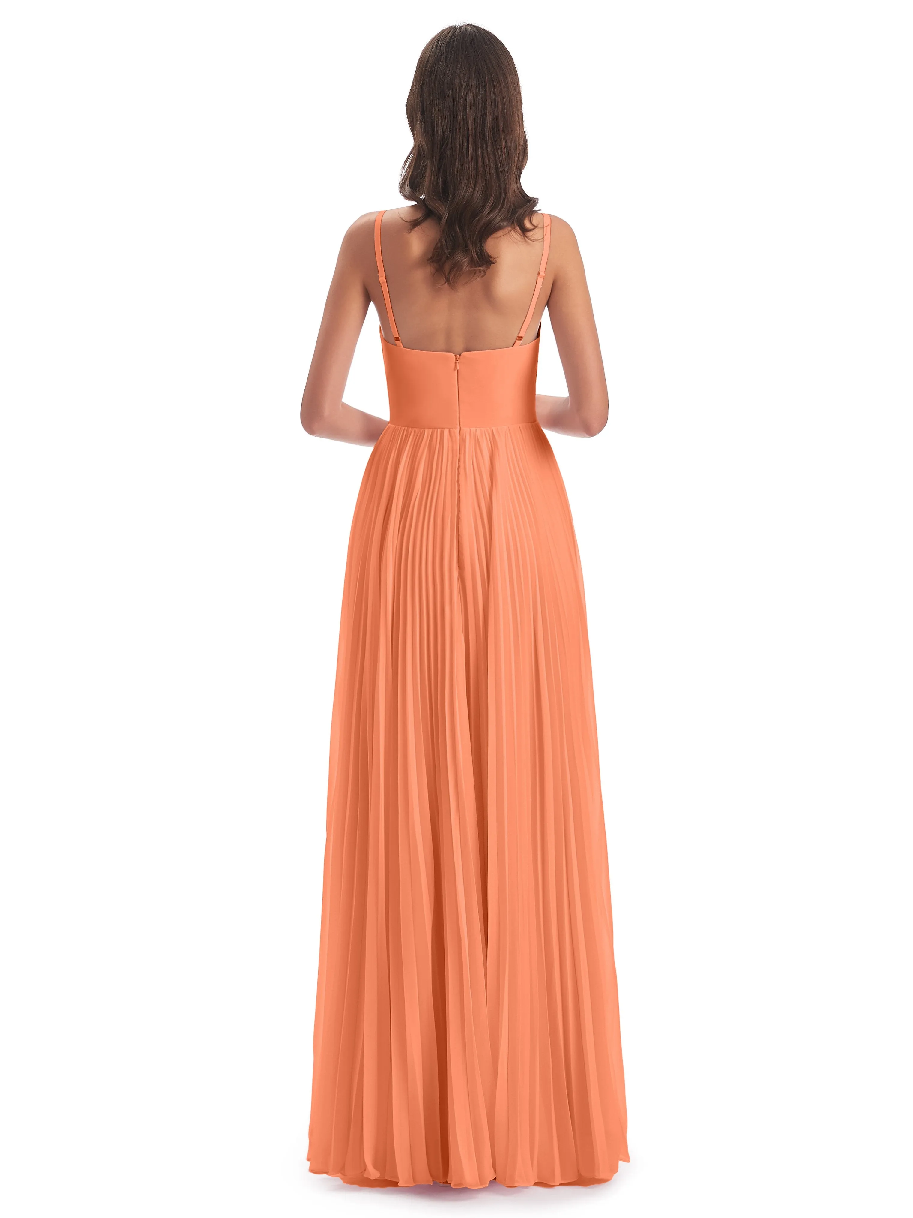 Hallie Chiffon Spaghetti Straps Floor Length Bridesmaid Dresses