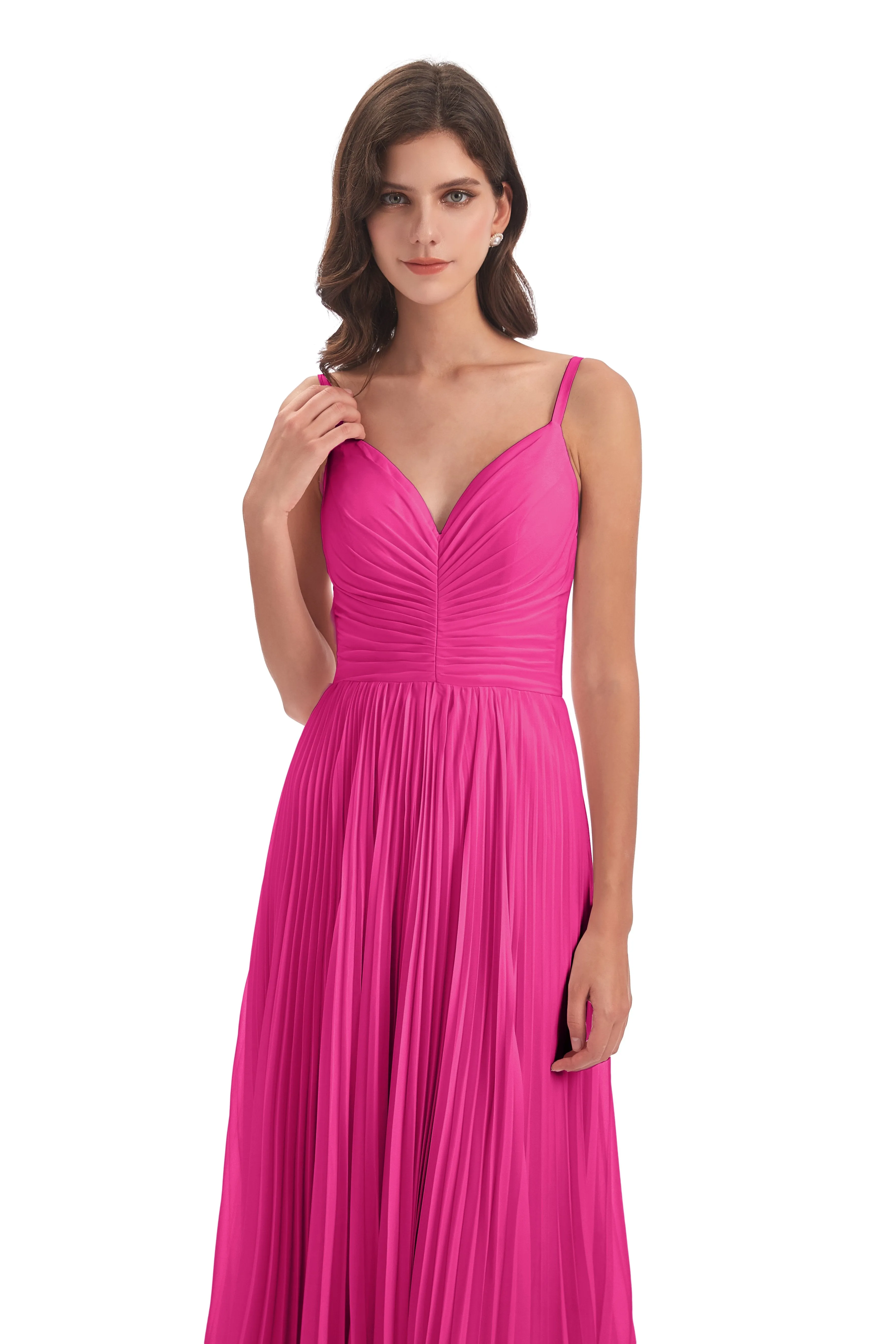 Hallie Chiffon Spaghetti Straps Floor Length Bridesmaid Dresses