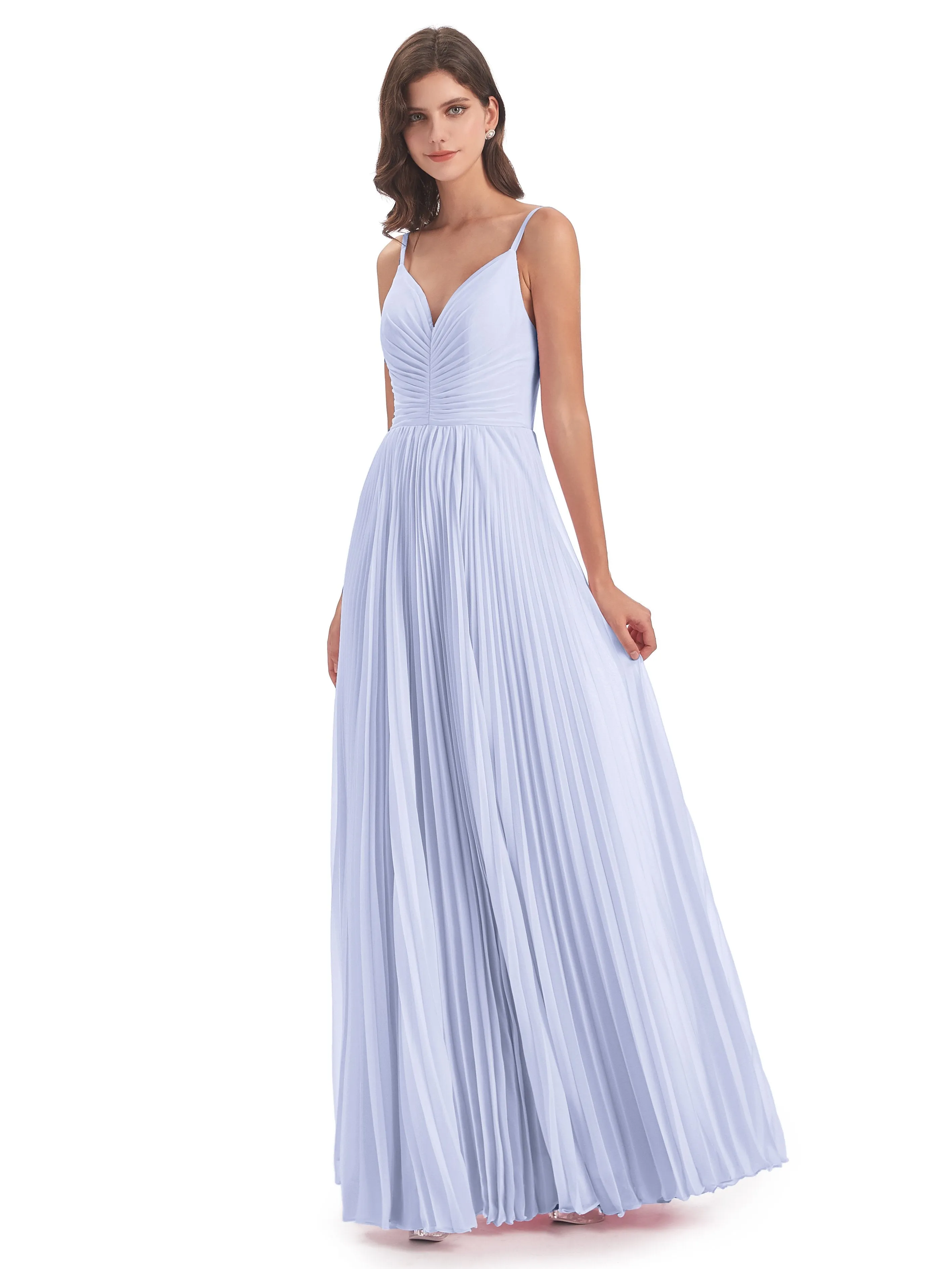 Hallie Chiffon Spaghetti Straps Floor Length Bridesmaid Dresses