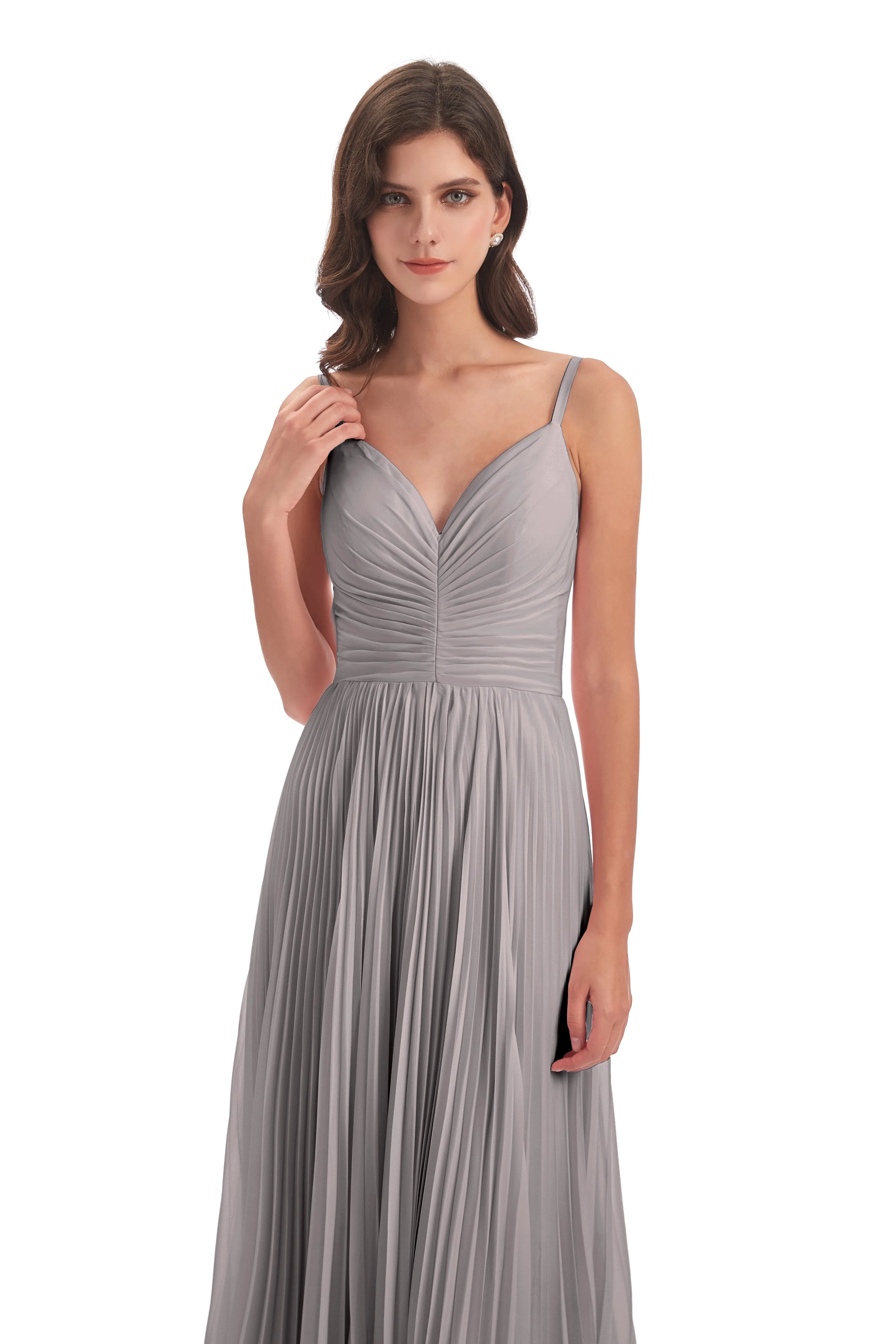 Hallie Chiffon Spaghetti Straps Floor Length Bridesmaid Dresses