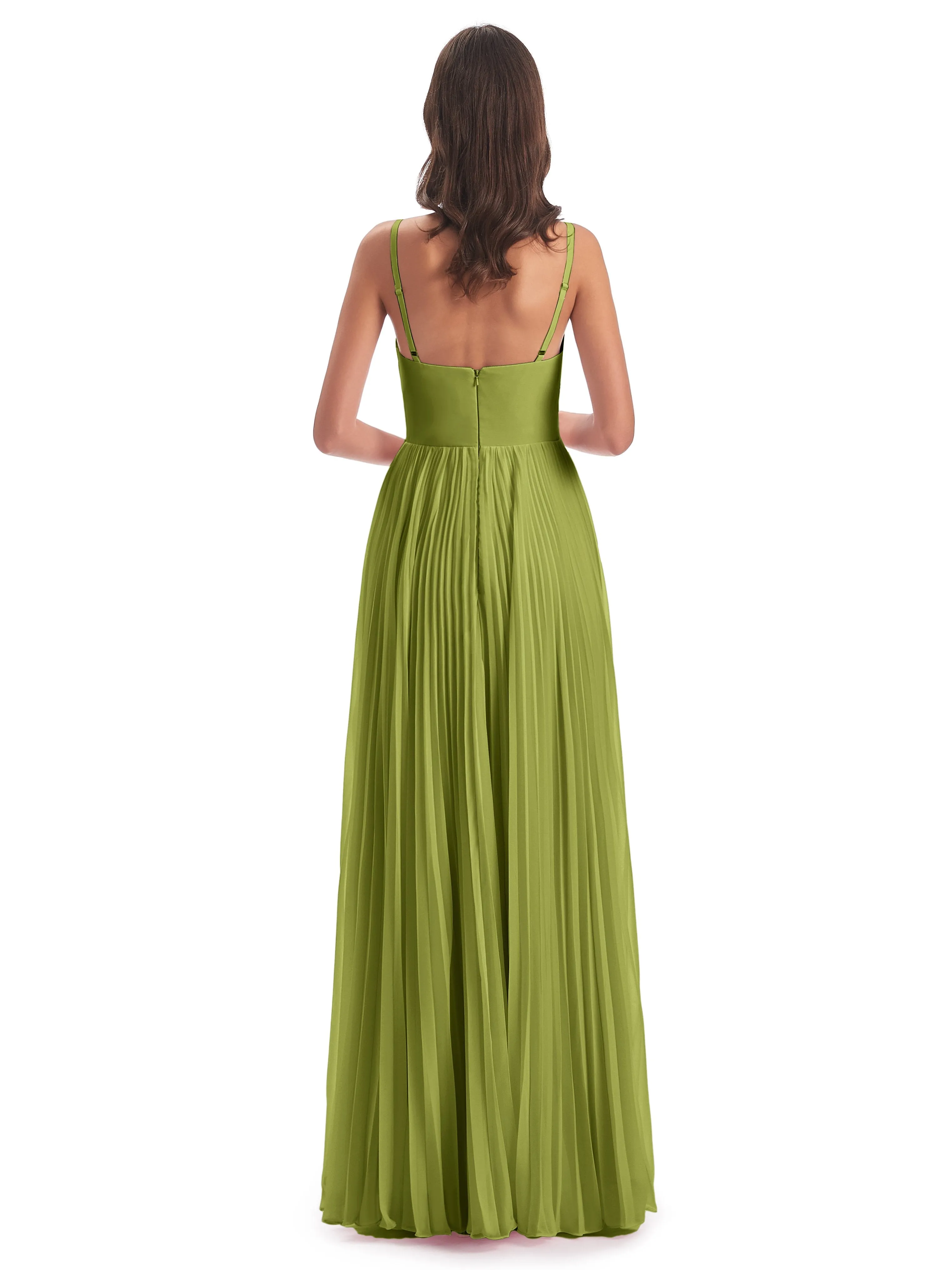 Hallie Chiffon Spaghetti Straps Floor Length Bridesmaid Dresses