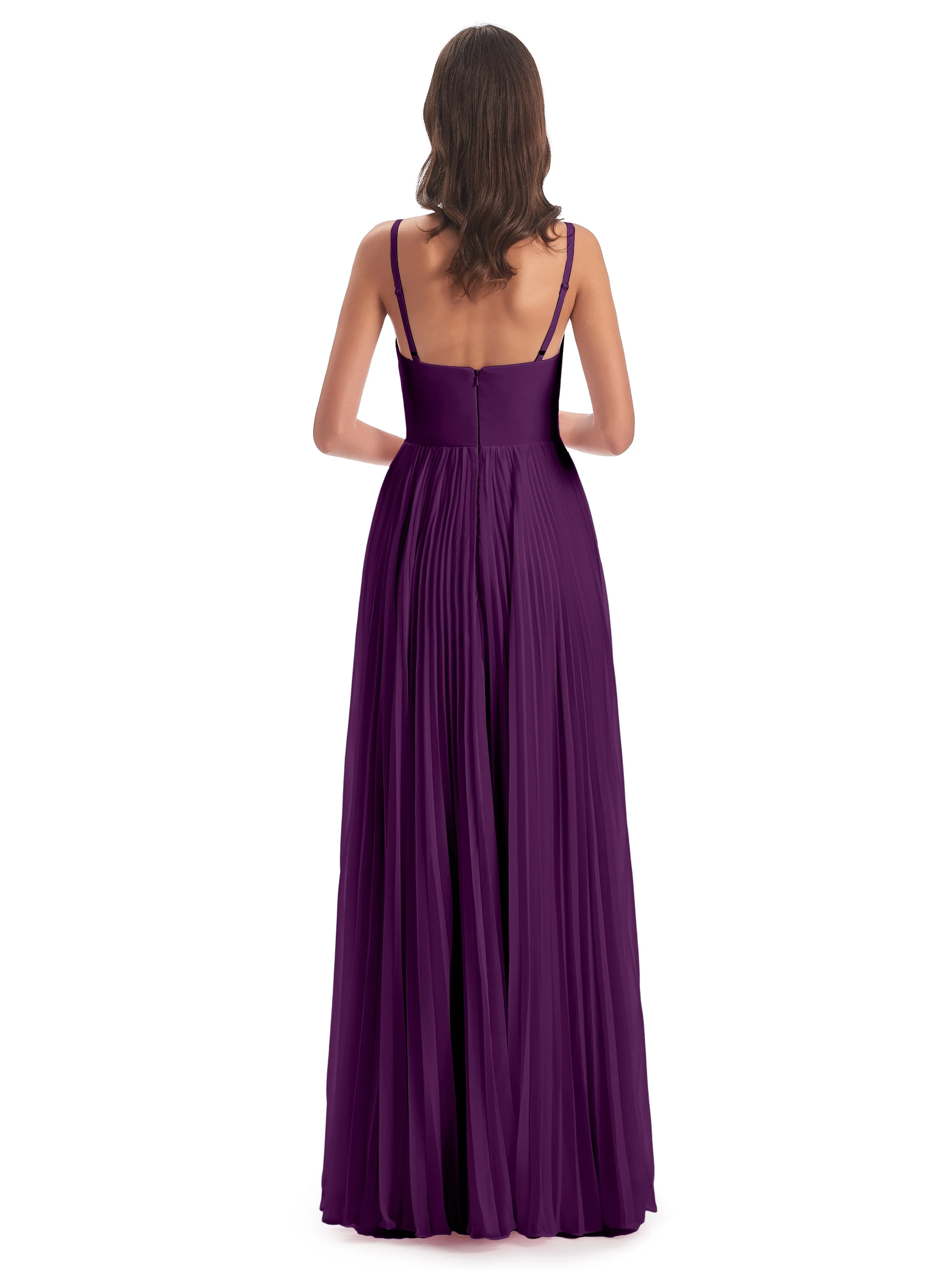 Hallie Chiffon Spaghetti Straps Floor Length Bridesmaid Dresses