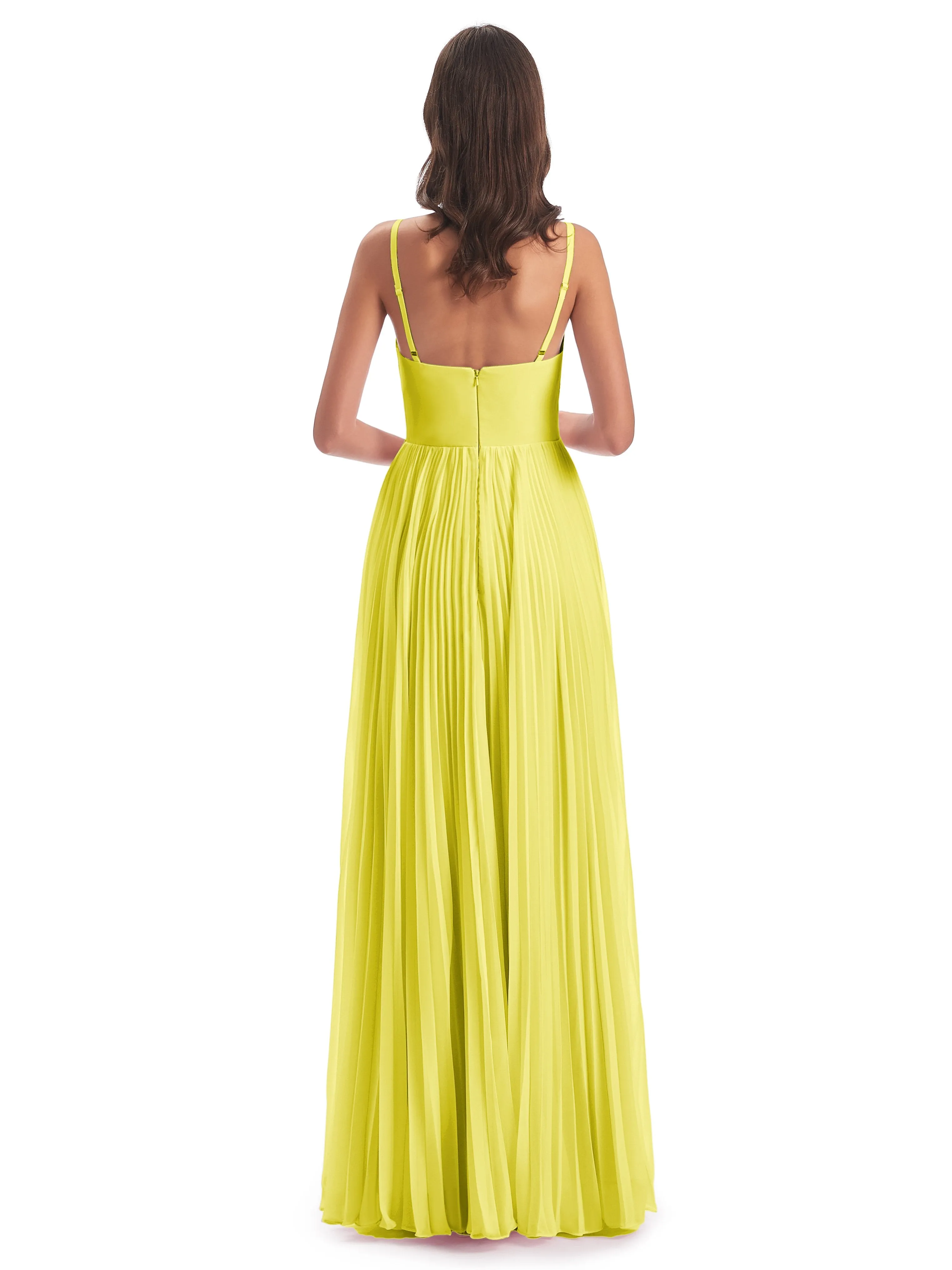 Hallie Chiffon Spaghetti Straps Floor Length Bridesmaid Dresses