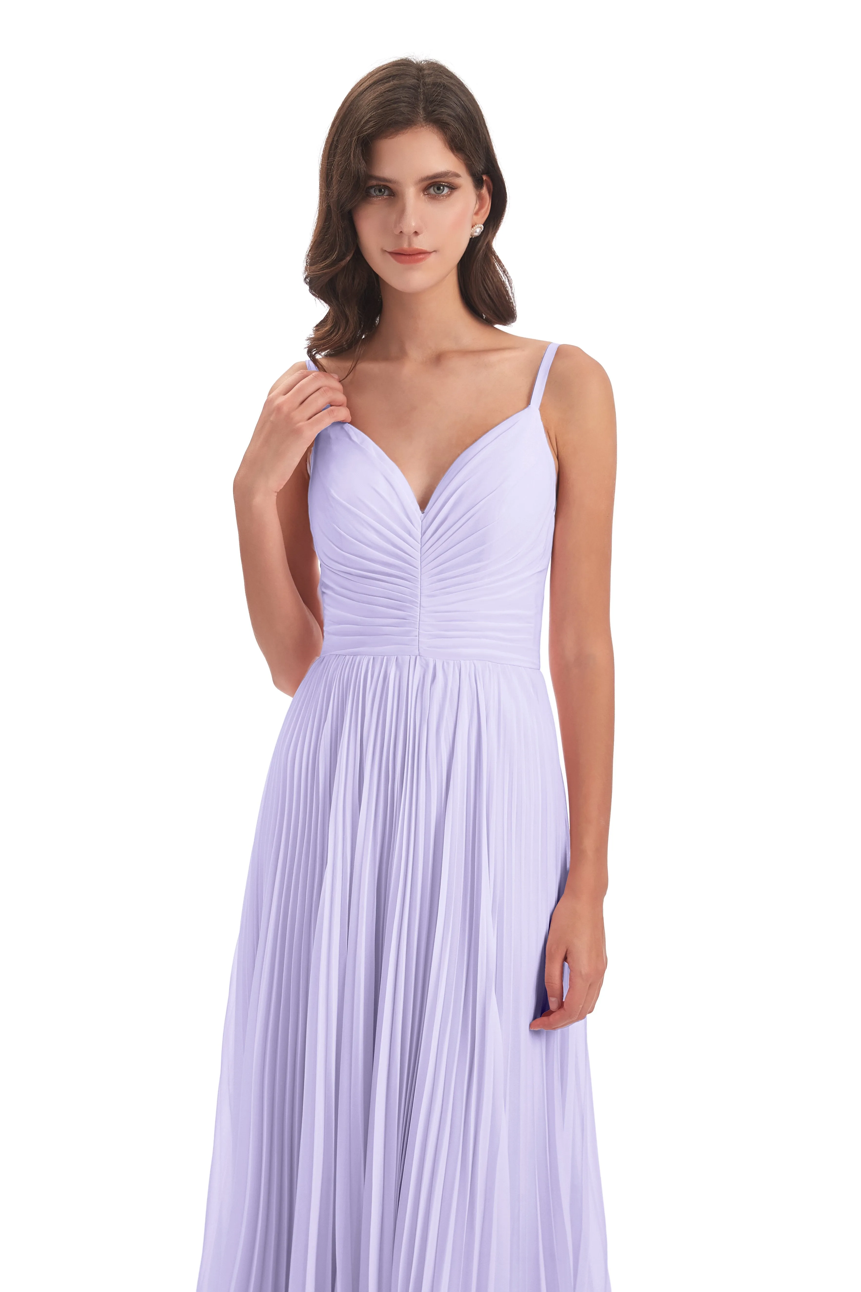 Hallie Chiffon Spaghetti Straps Floor Length Bridesmaid Dresses