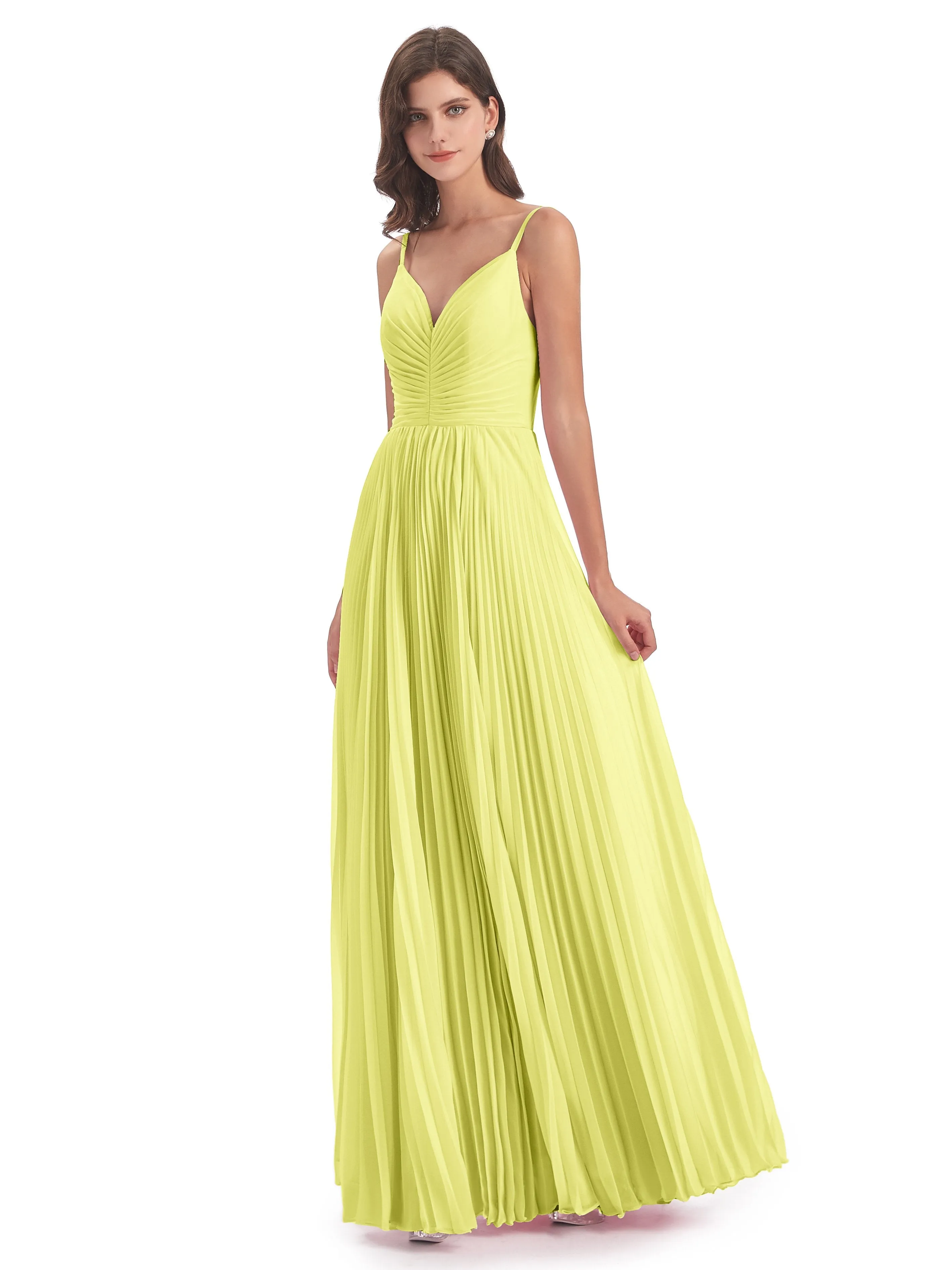 Hallie Chiffon Spaghetti Straps Floor Length Bridesmaid Dresses