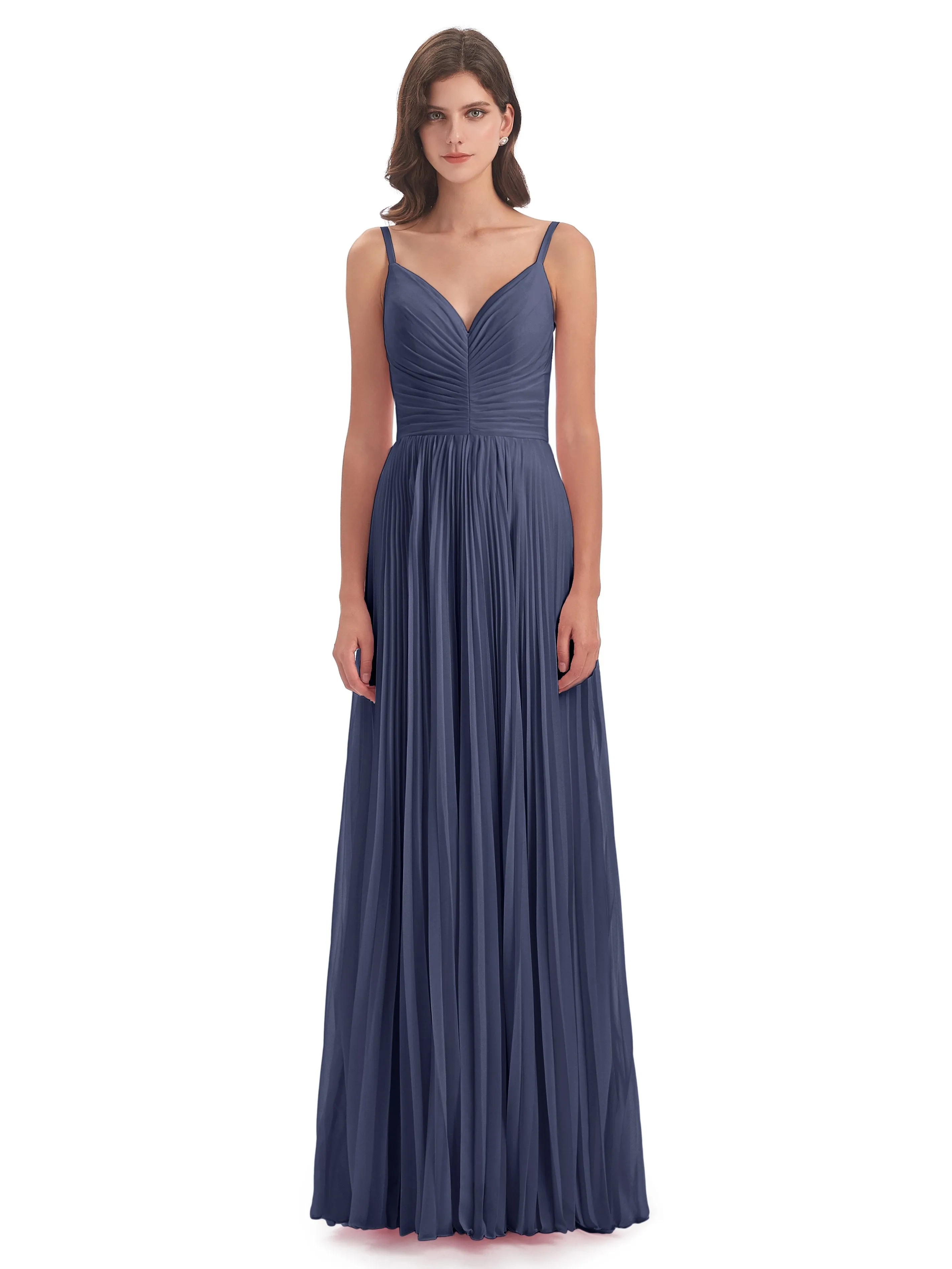 Hallie Chiffon Spaghetti Straps Floor Length Bridesmaid Dresses