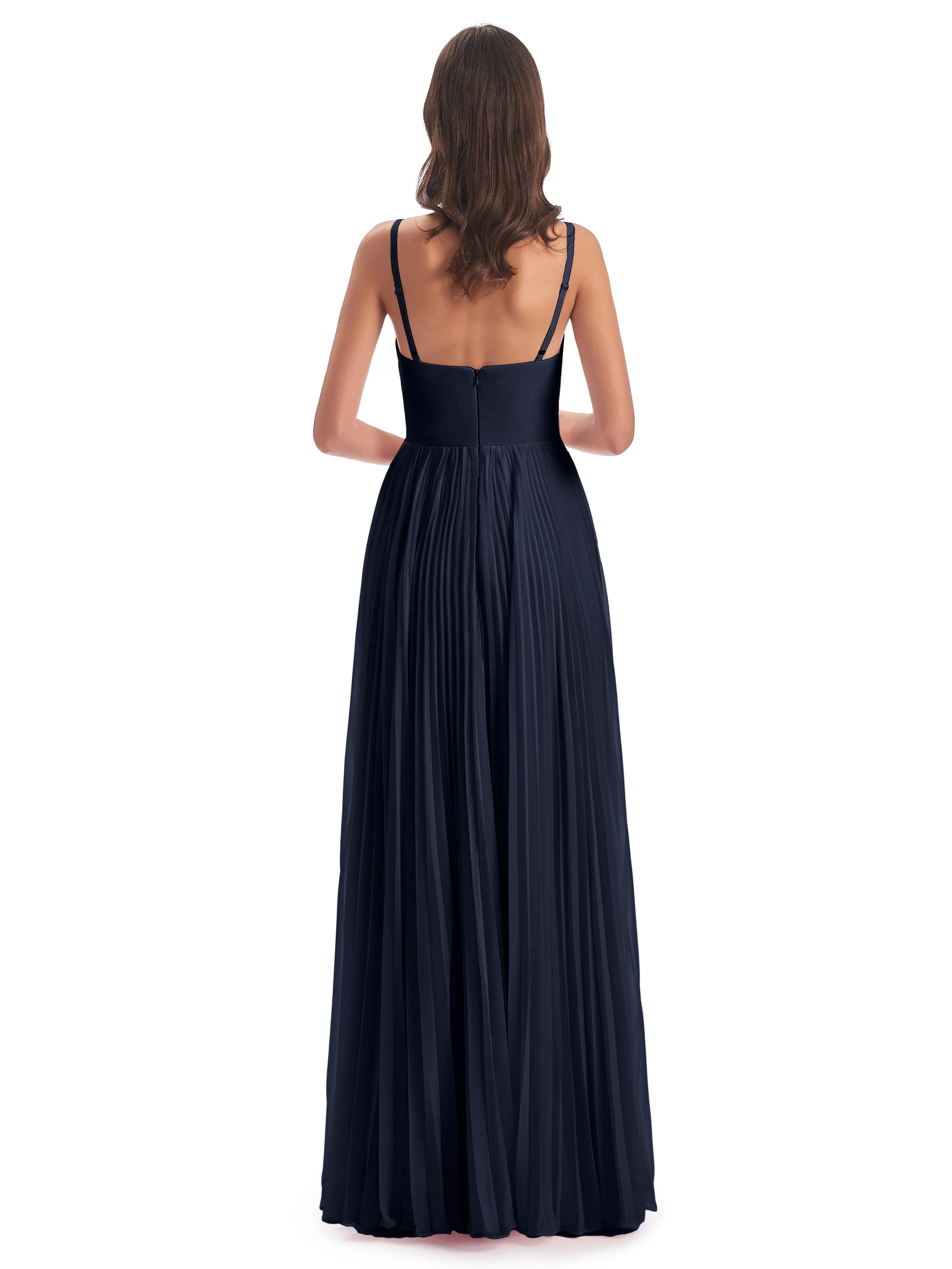 Hallie Chiffon Spaghetti Straps Floor Length Bridesmaid Dresses