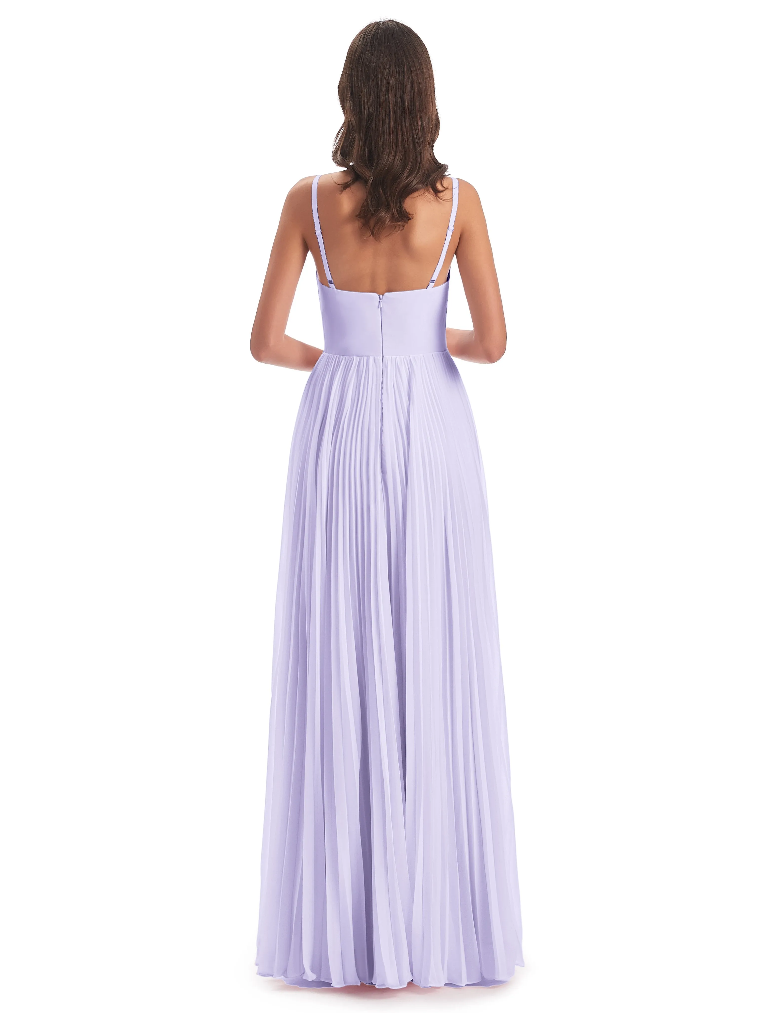 Hallie Chiffon Spaghetti Straps Floor Length Bridesmaid Dresses