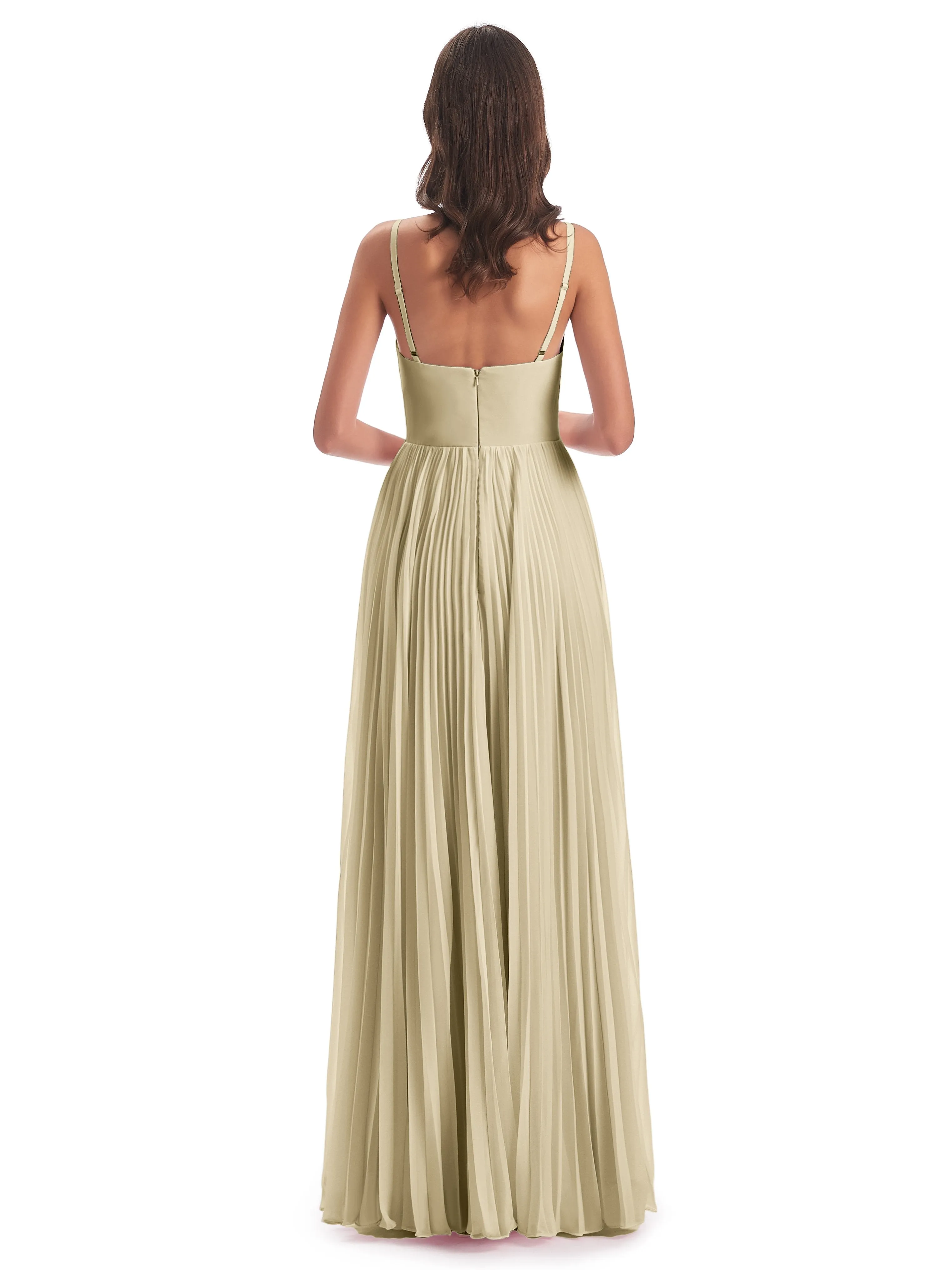 Hallie Chiffon Spaghetti Straps Floor Length Bridesmaid Dresses