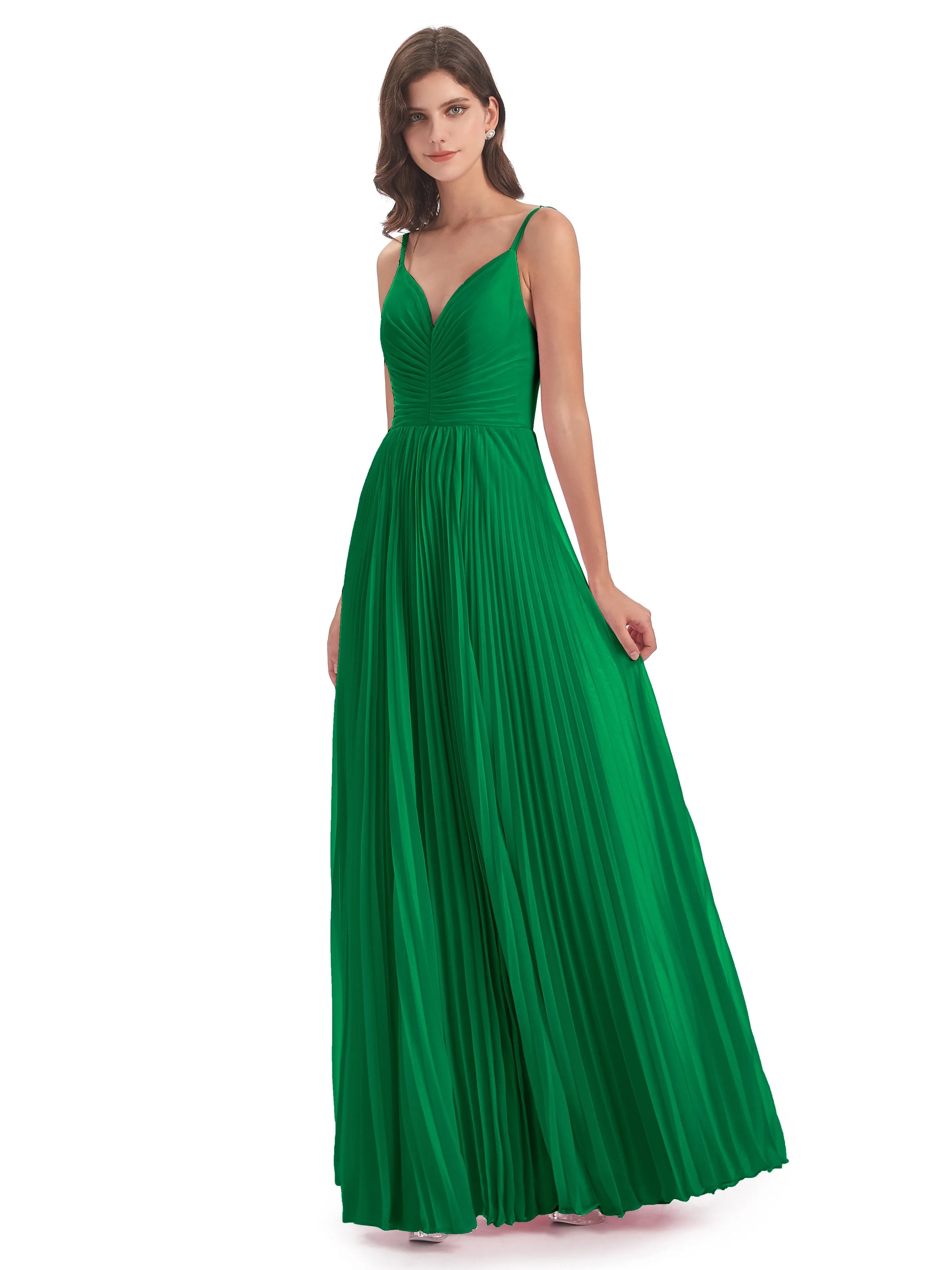 Hallie Chiffon Spaghetti Straps Floor Length Bridesmaid Dresses