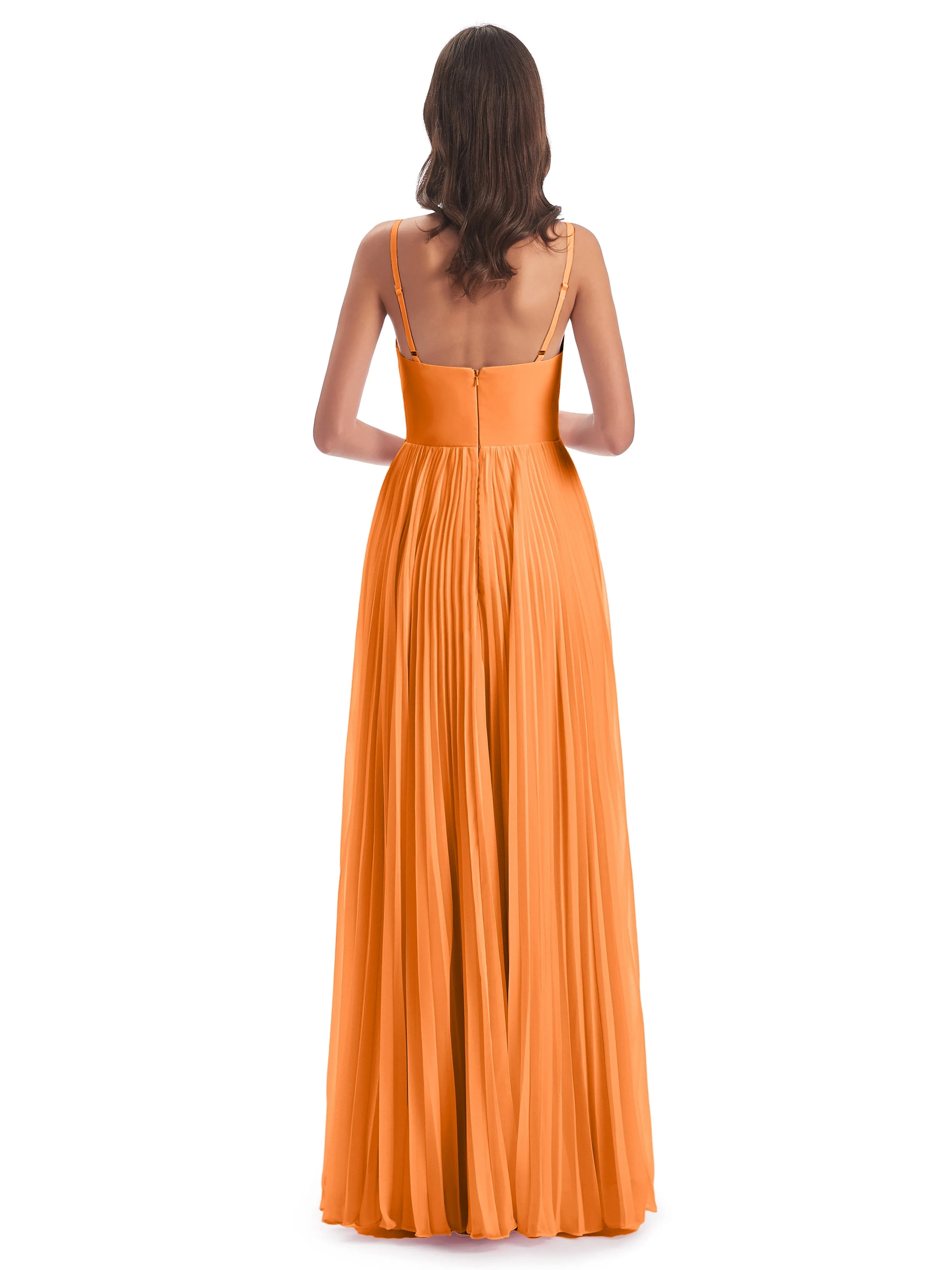 Hallie Chiffon Spaghetti Straps Floor Length Bridesmaid Dresses