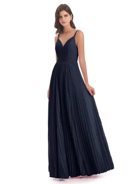 Hallie Chiffon Spaghetti Straps Floor Length Bridesmaid Dresses