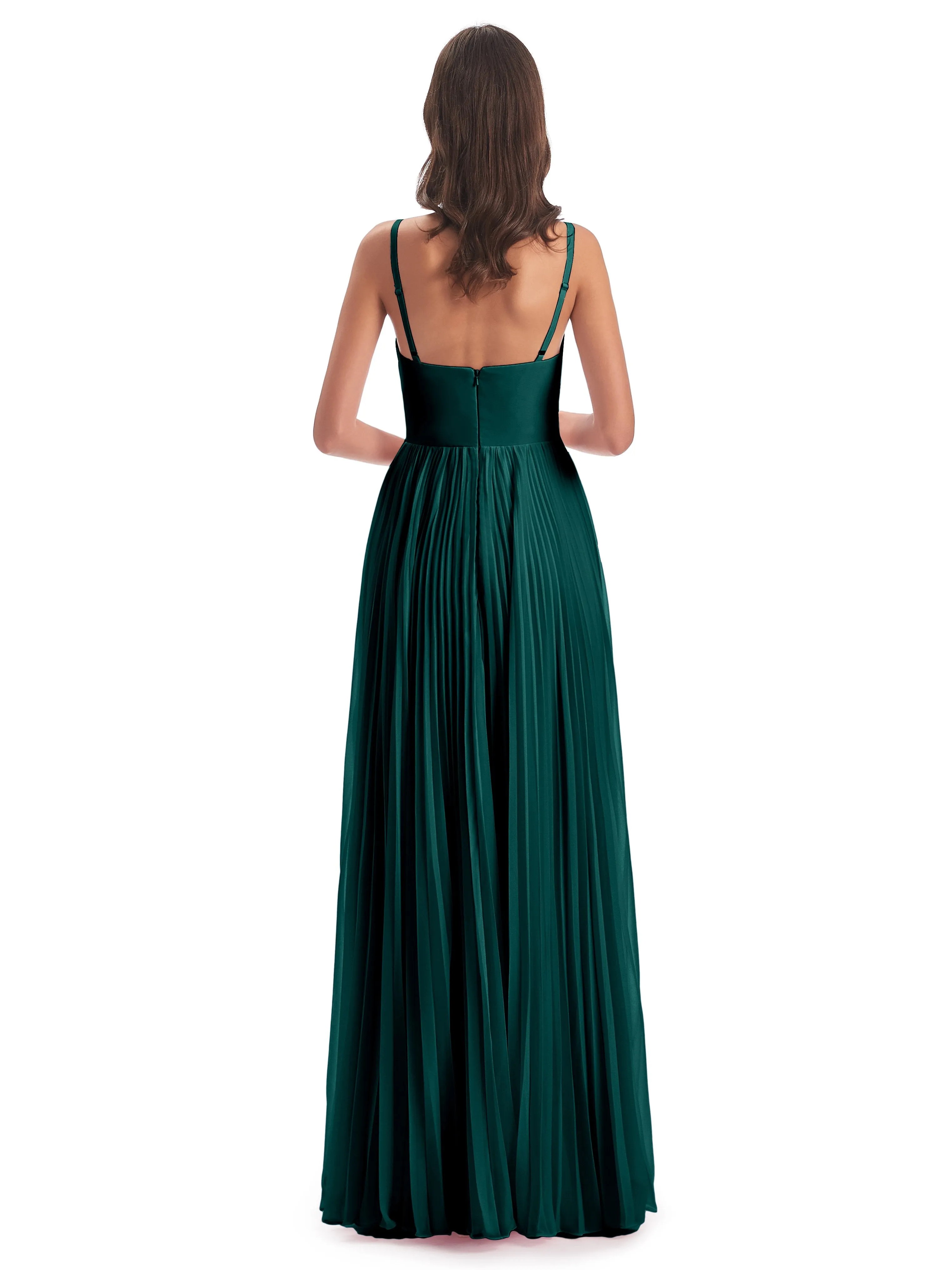 Hallie Chiffon Spaghetti Straps Floor Length Bridesmaid Dresses