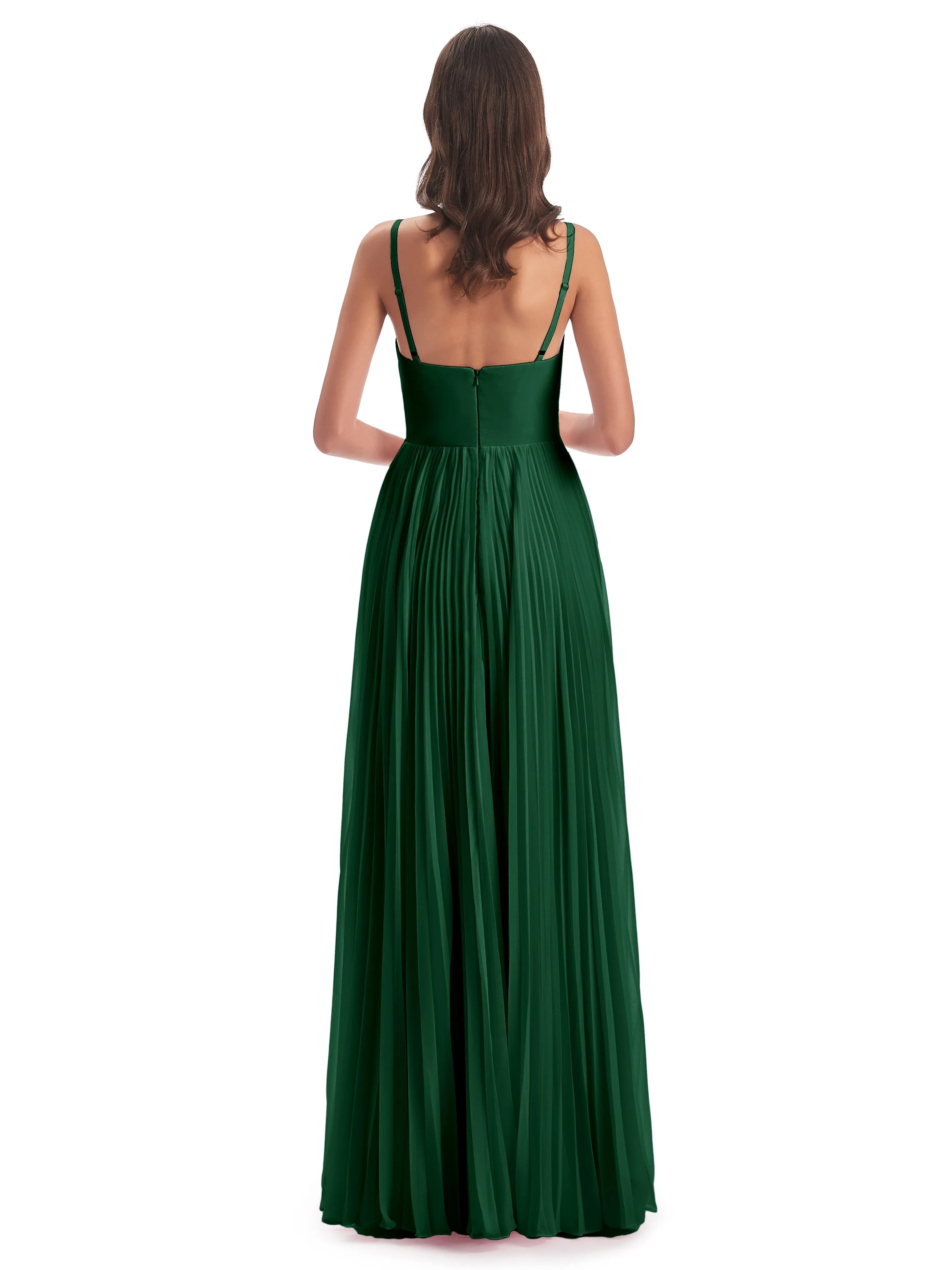 Hallie Chiffon Spaghetti Straps Floor Length Bridesmaid Dresses