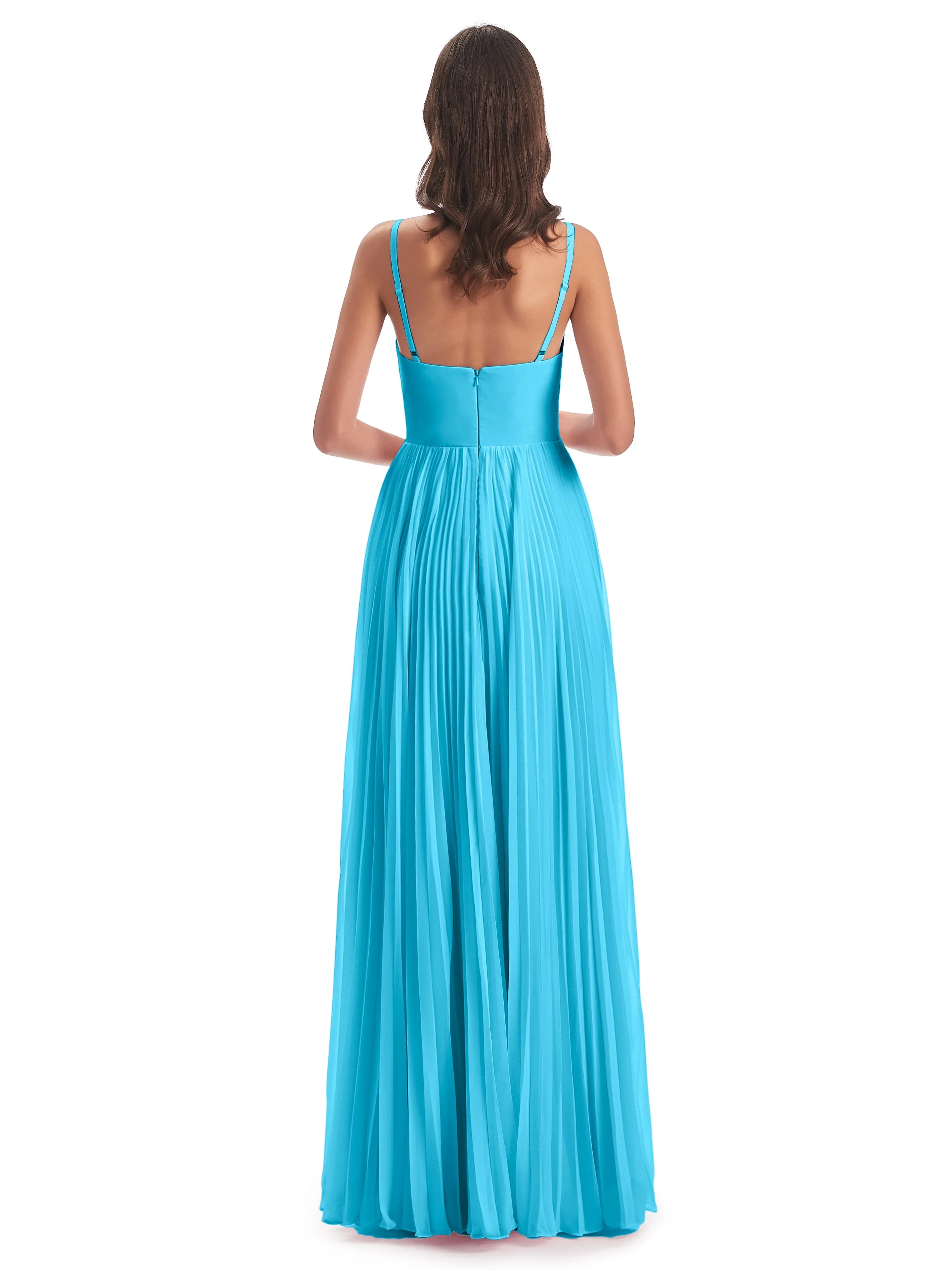 Hallie Chiffon Spaghetti Straps Floor Length Bridesmaid Dresses