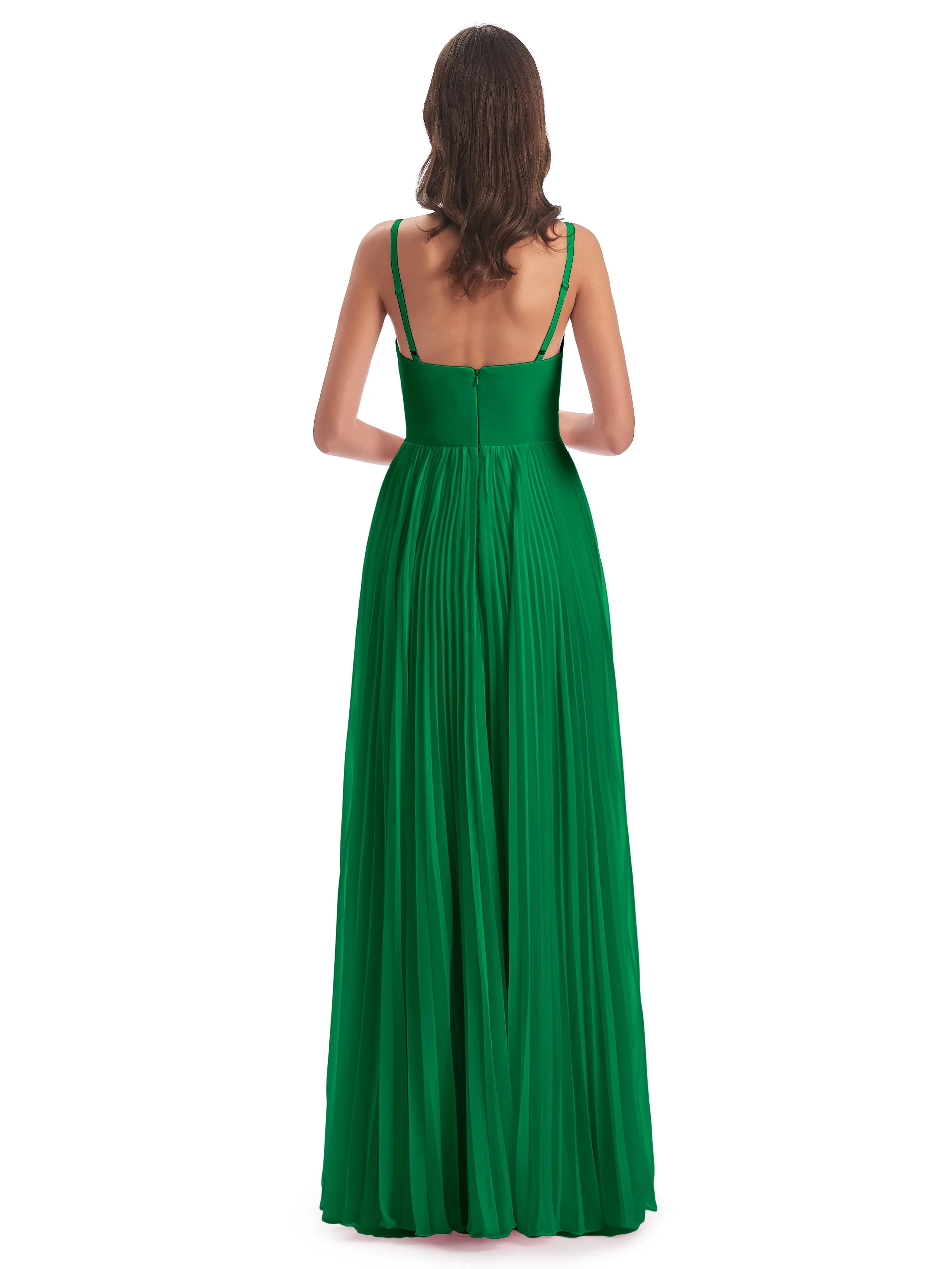 Hallie Chiffon Spaghetti Straps Floor Length Bridesmaid Dresses