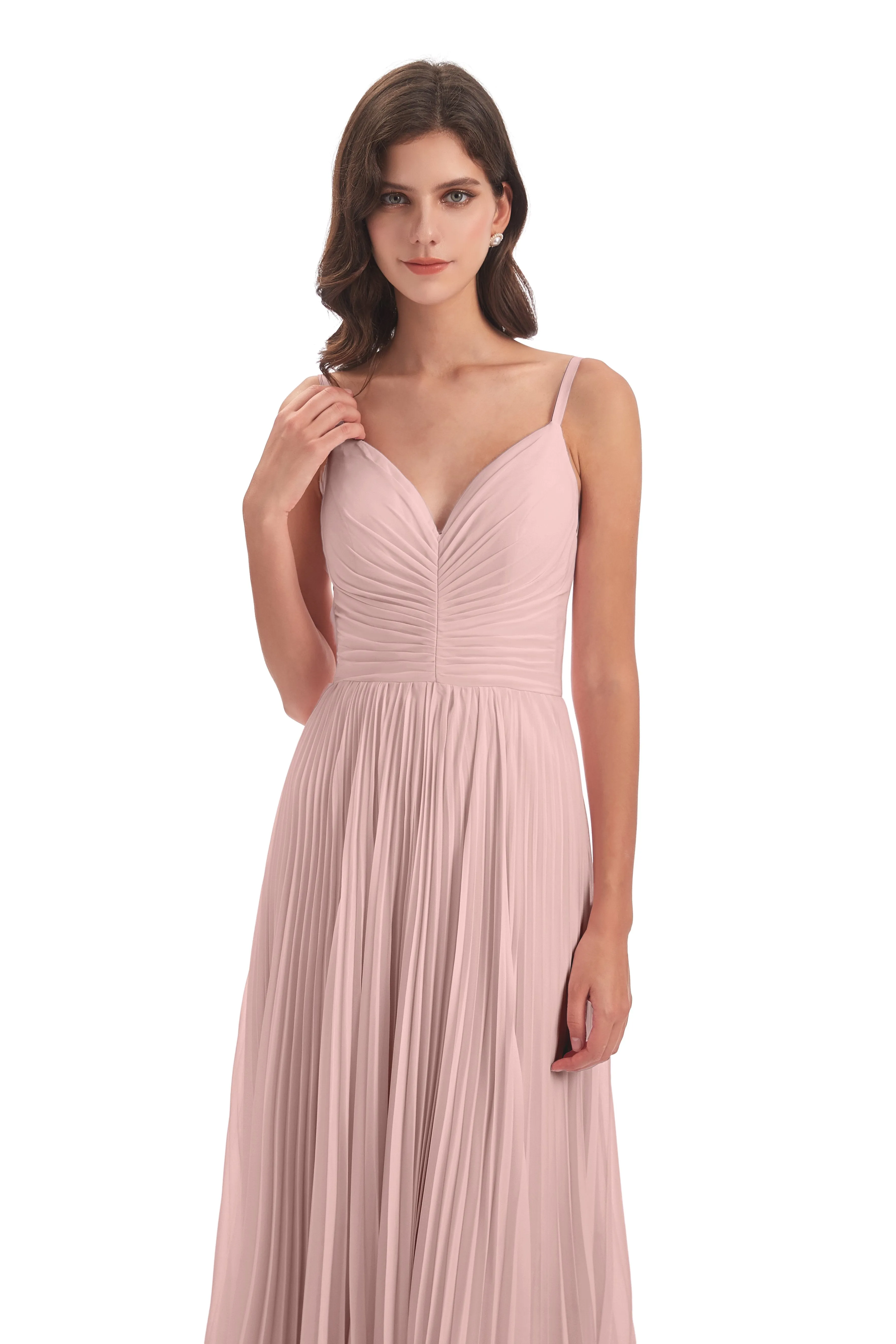 Hallie Chiffon Spaghetti Straps Floor Length Bridesmaid Dresses