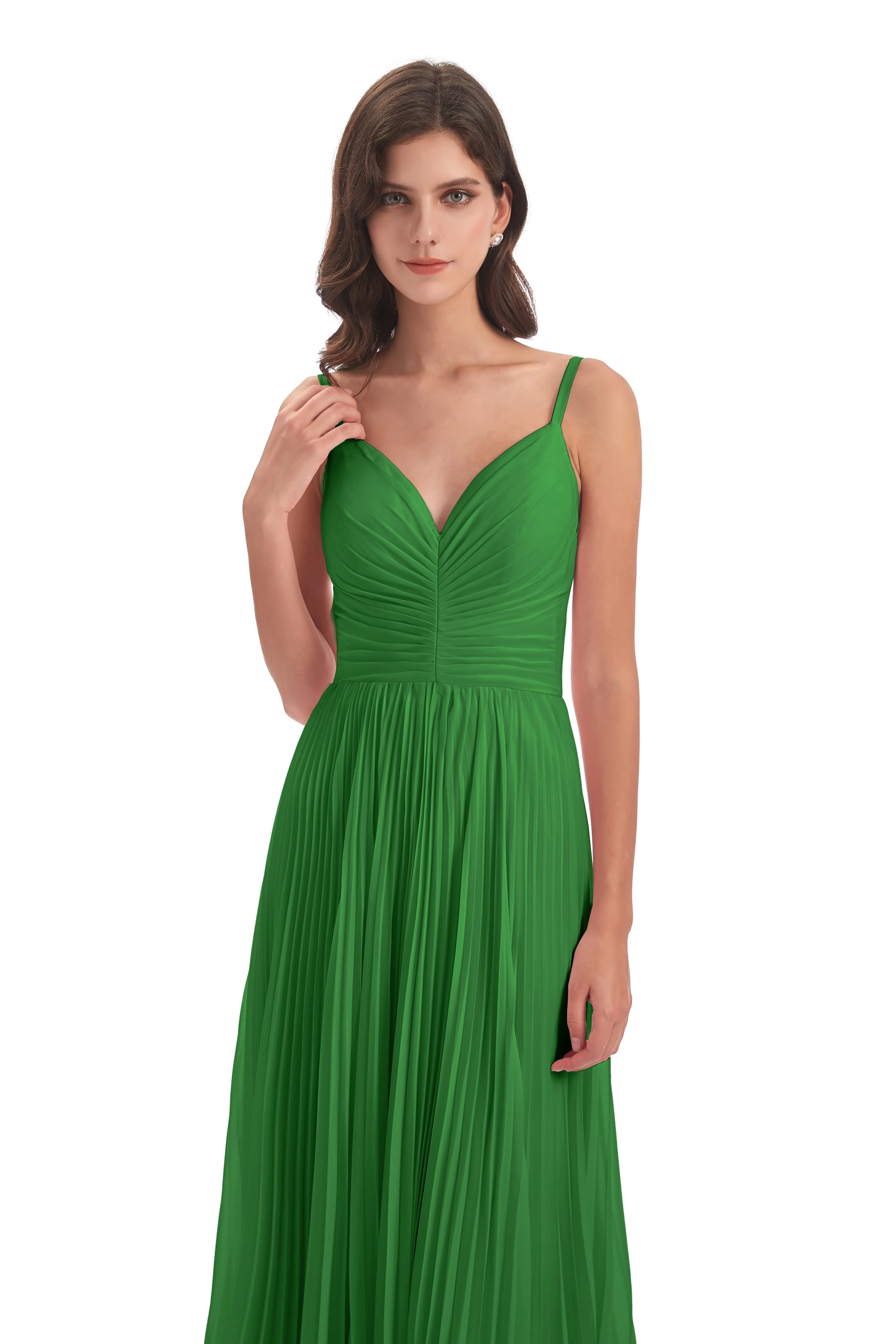 Hallie Chiffon Spaghetti Straps Floor Length Bridesmaid Dresses