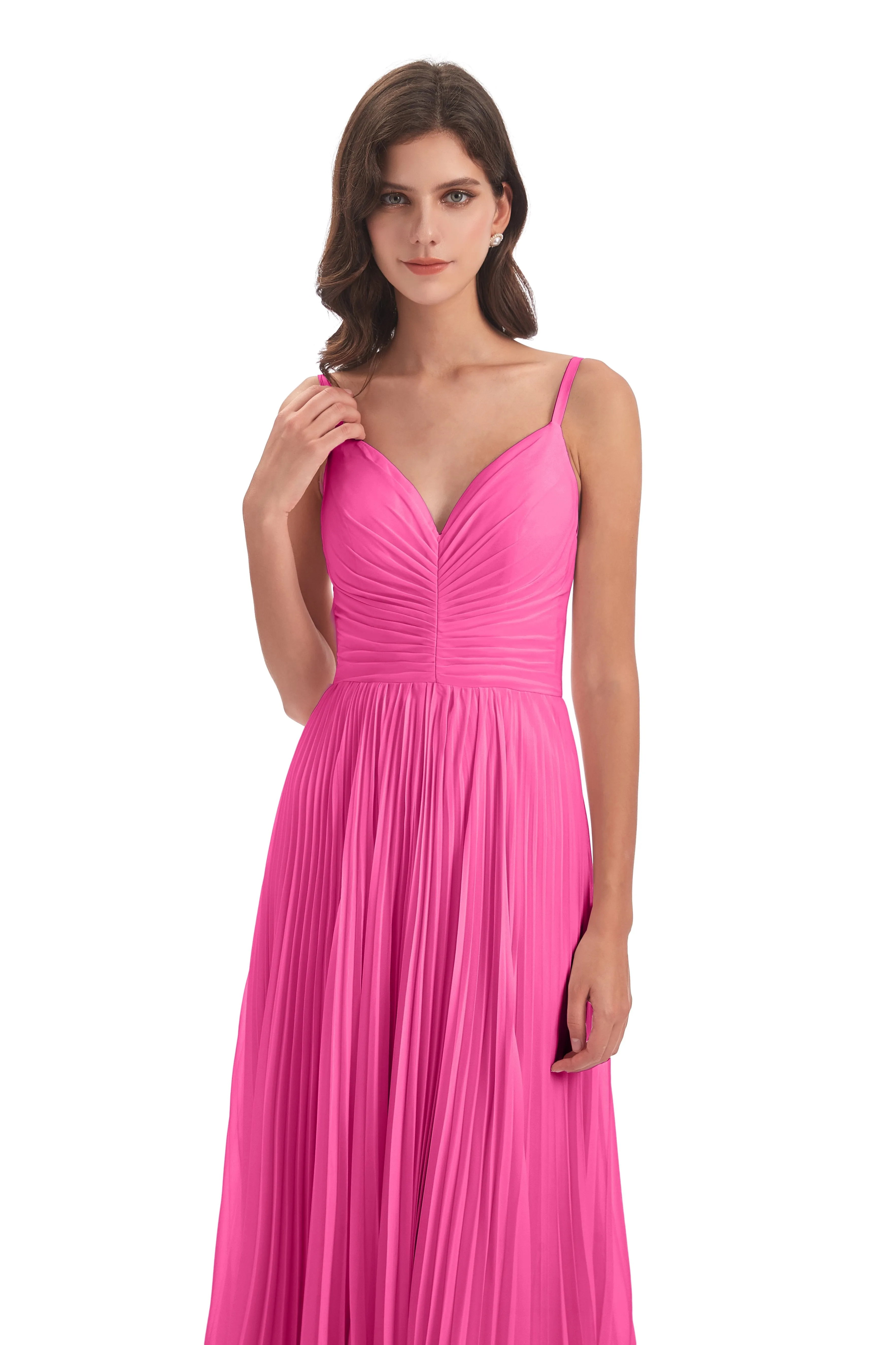 Hallie Chiffon Spaghetti Straps Floor Length Bridesmaid Dresses