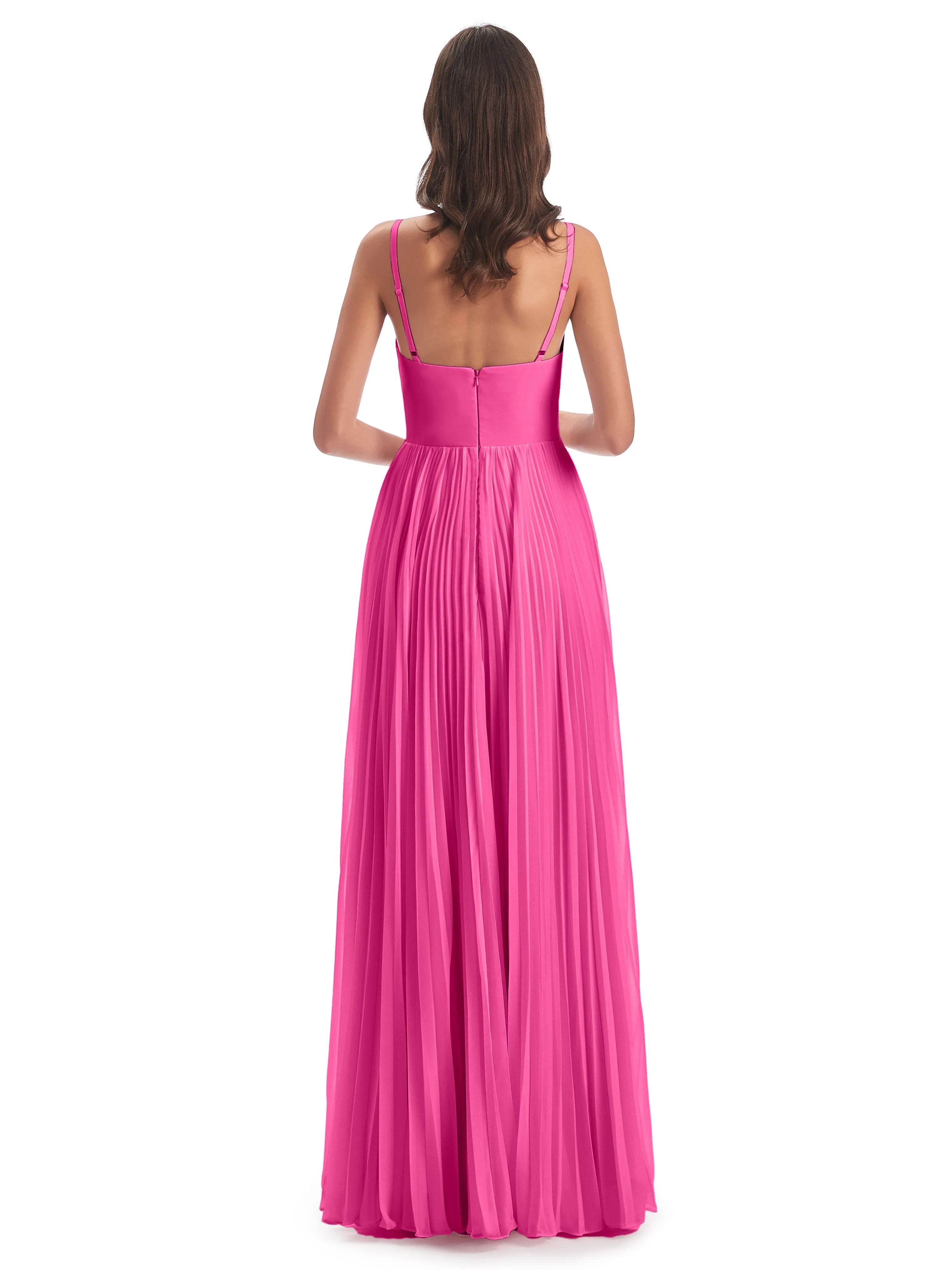 Hallie Chiffon Spaghetti Straps Floor Length Bridesmaid Dresses