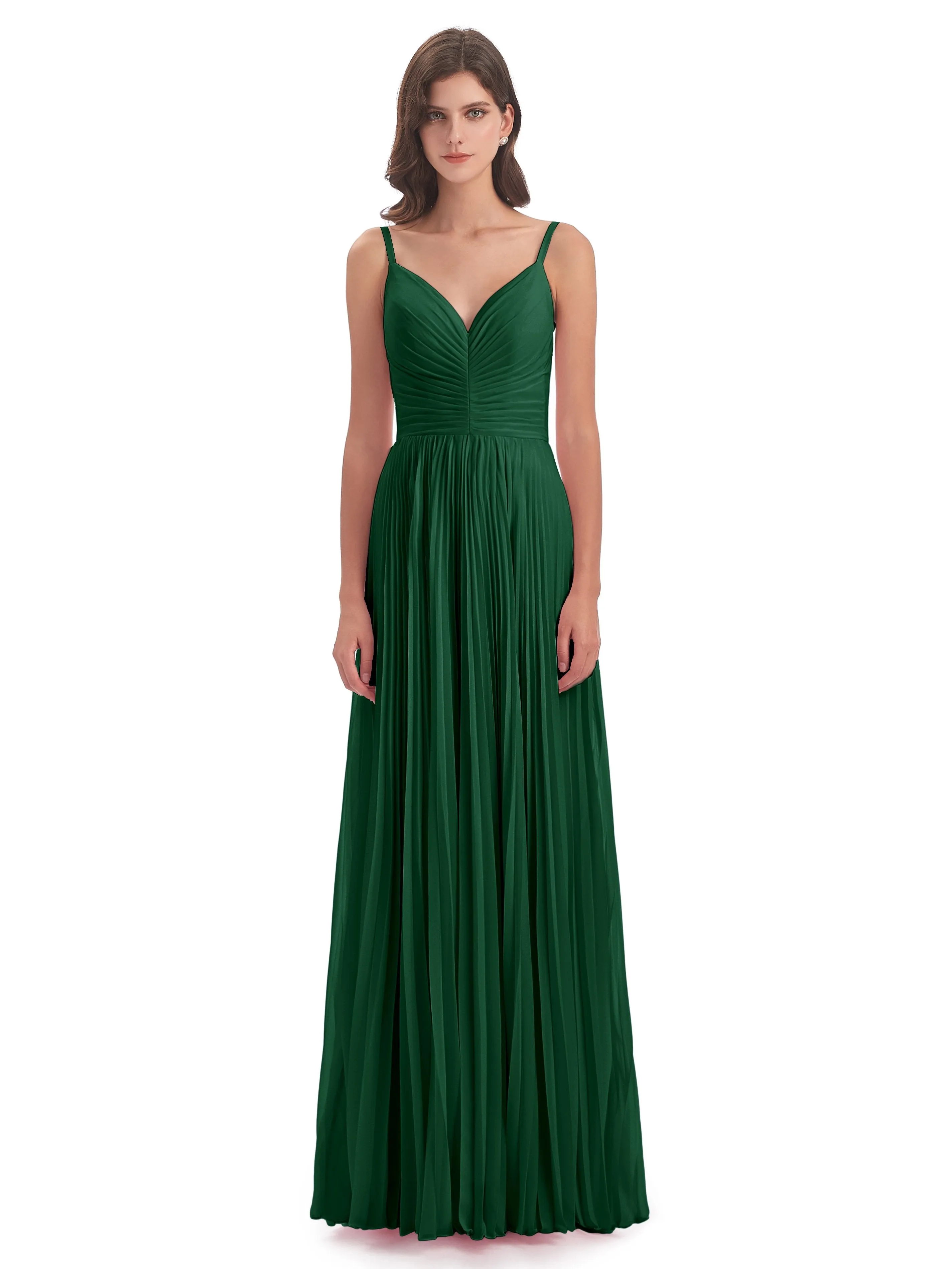 Hallie Chiffon Spaghetti Straps Floor Length Bridesmaid Dresses