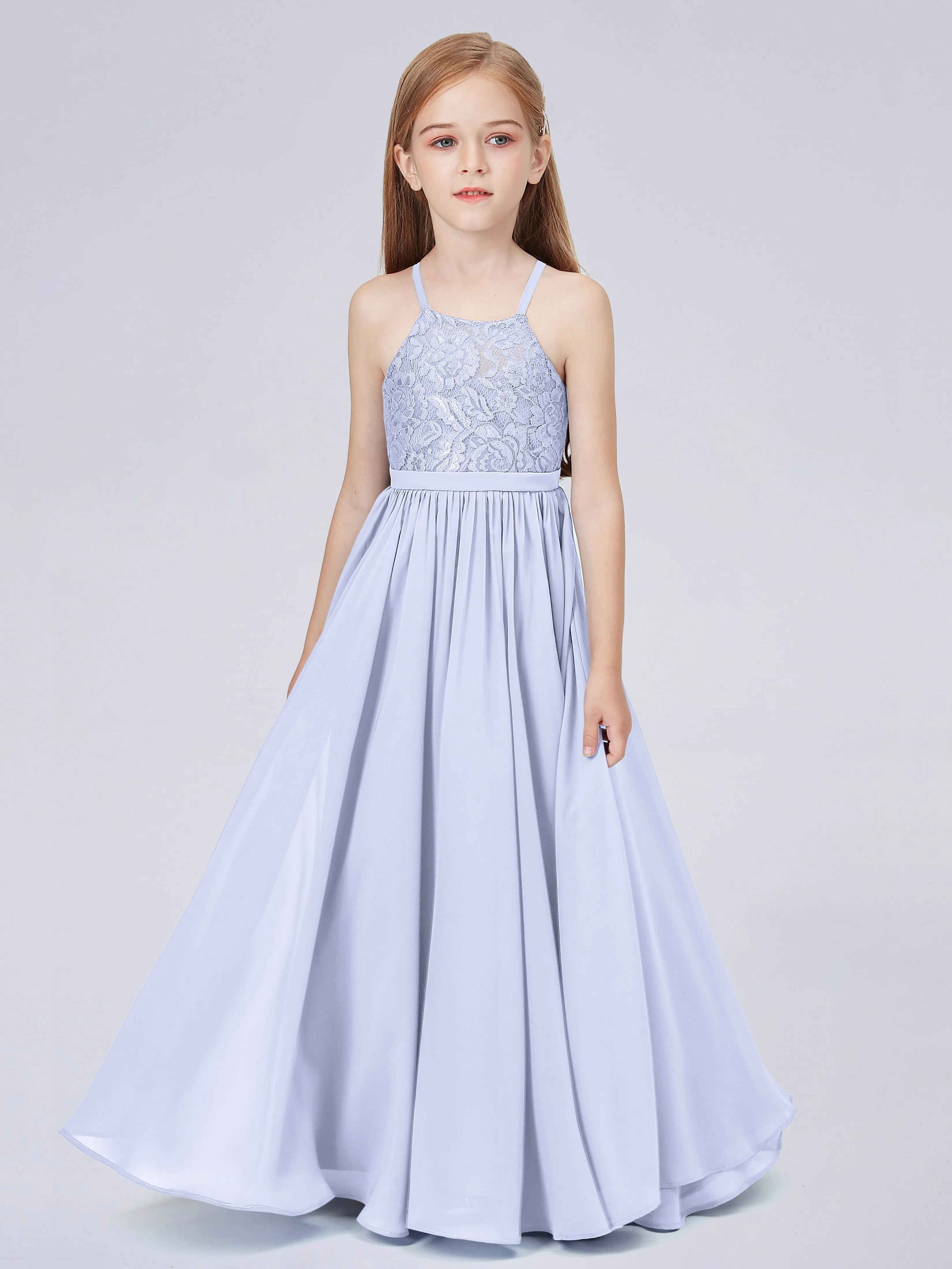 Halter Lace Junior Bridesmaid Dress