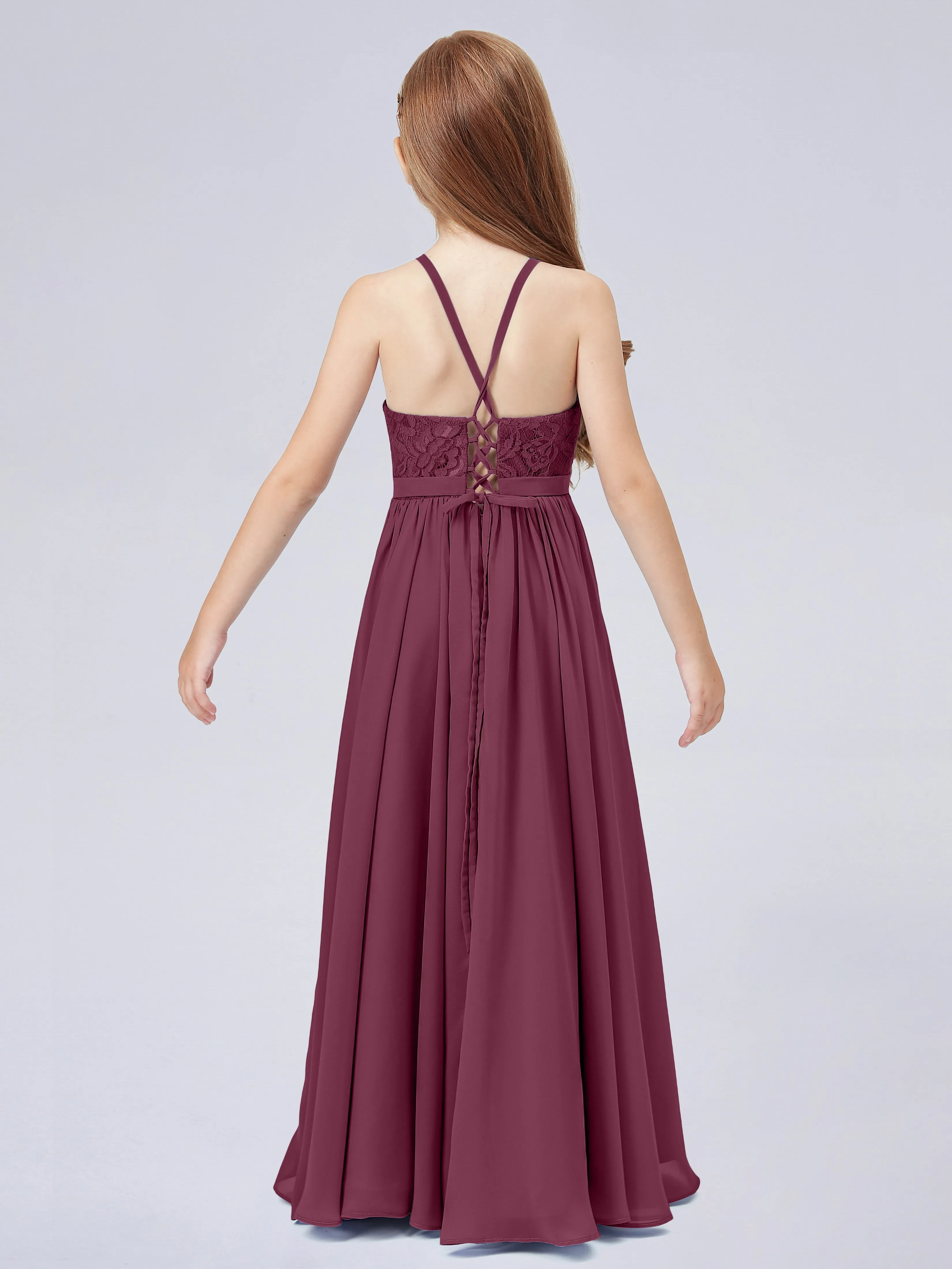 Halter Lace Junior Bridesmaid Dress