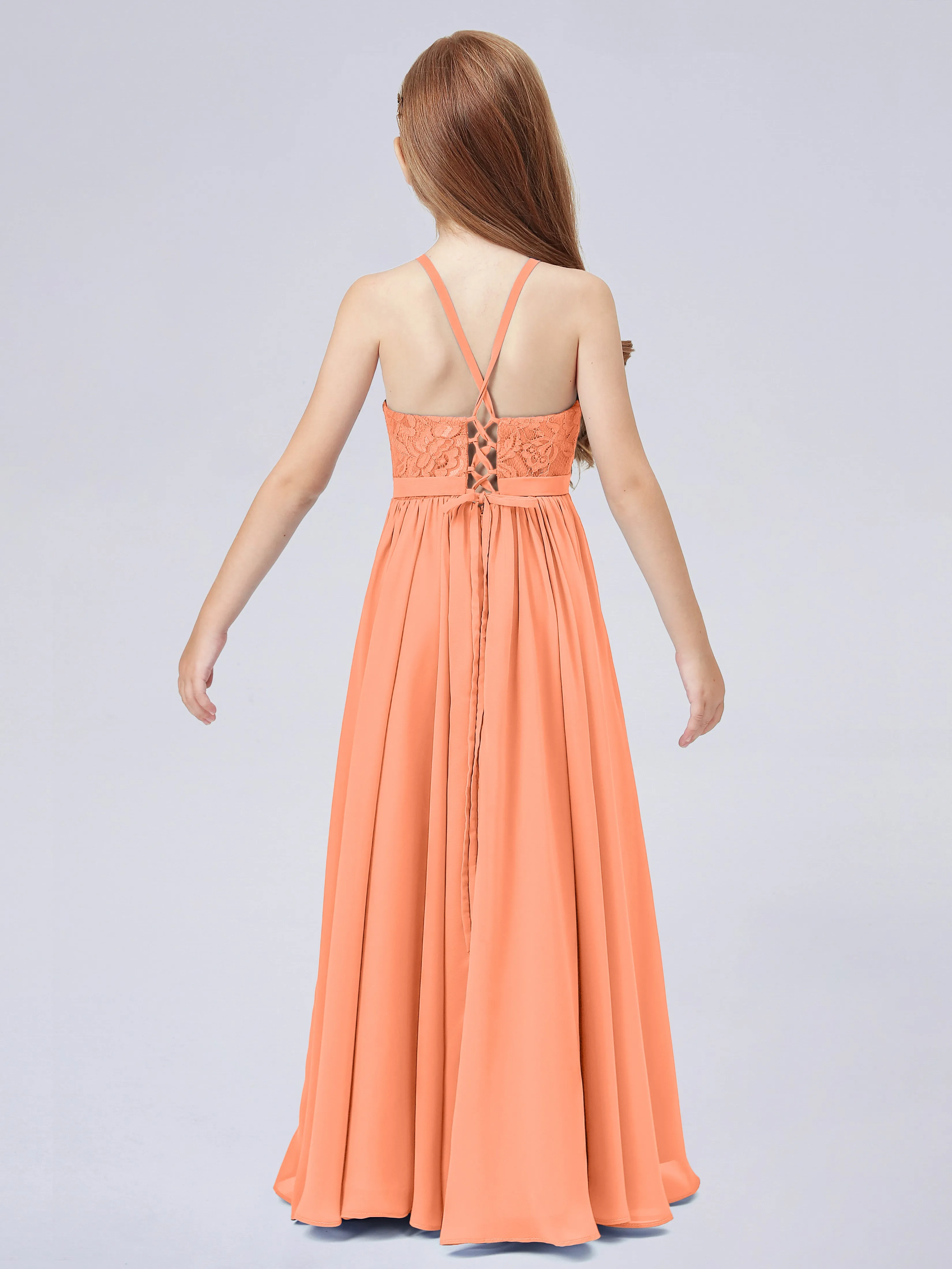 Halter Lace Junior Bridesmaid Dress