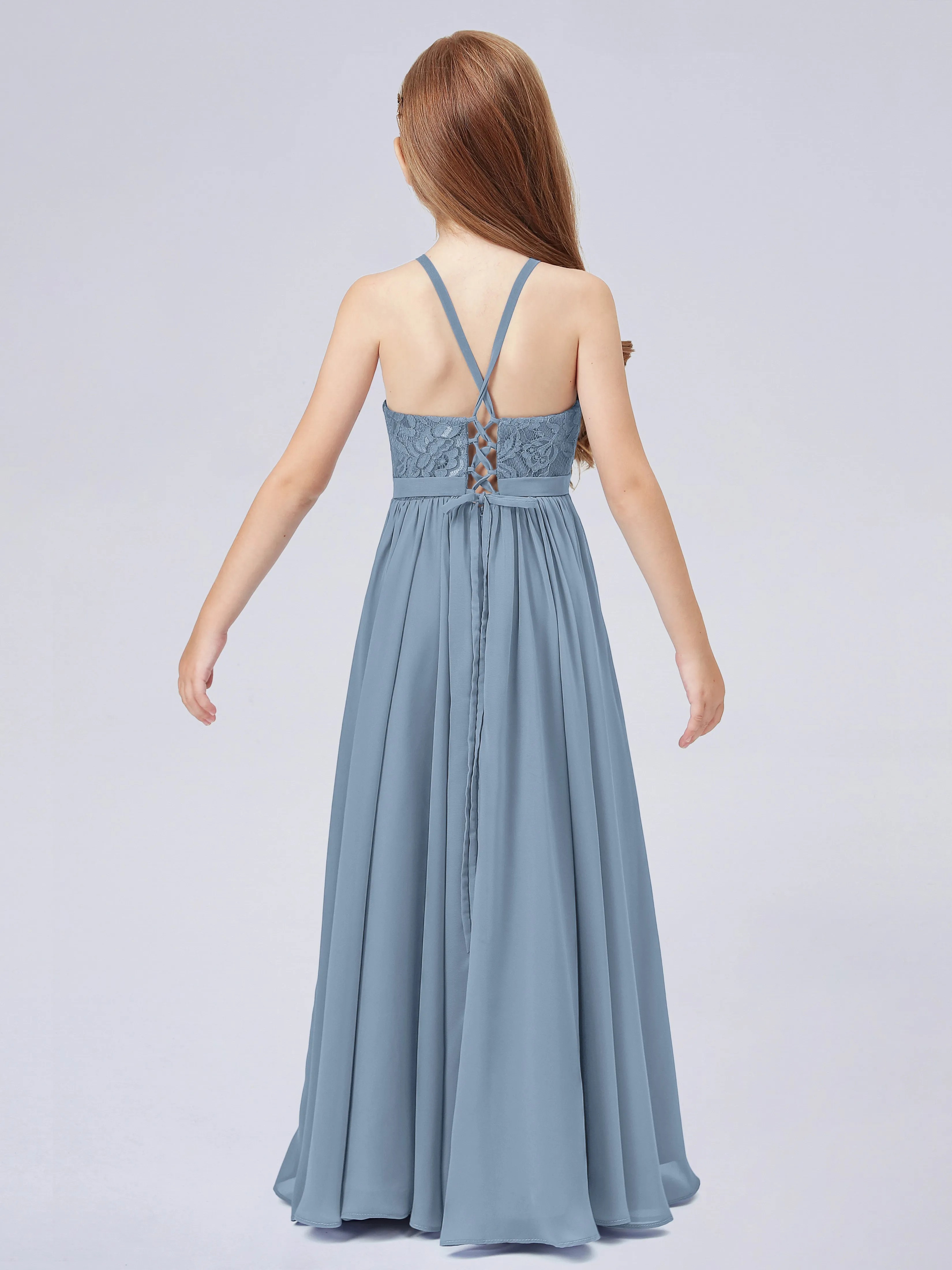 Halter Lace Junior Bridesmaid Dress